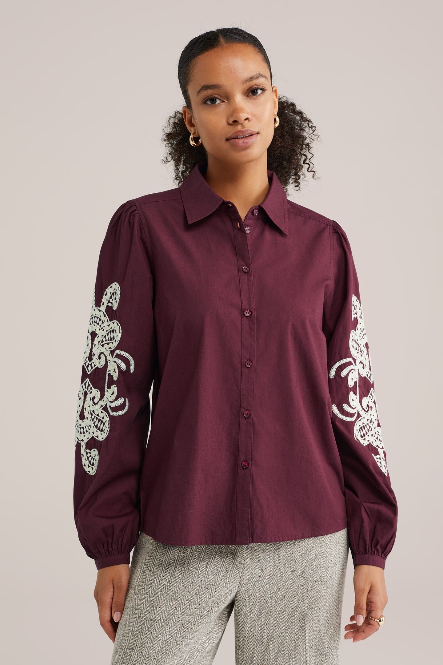 BLOUSE BURGUNDY RED 1