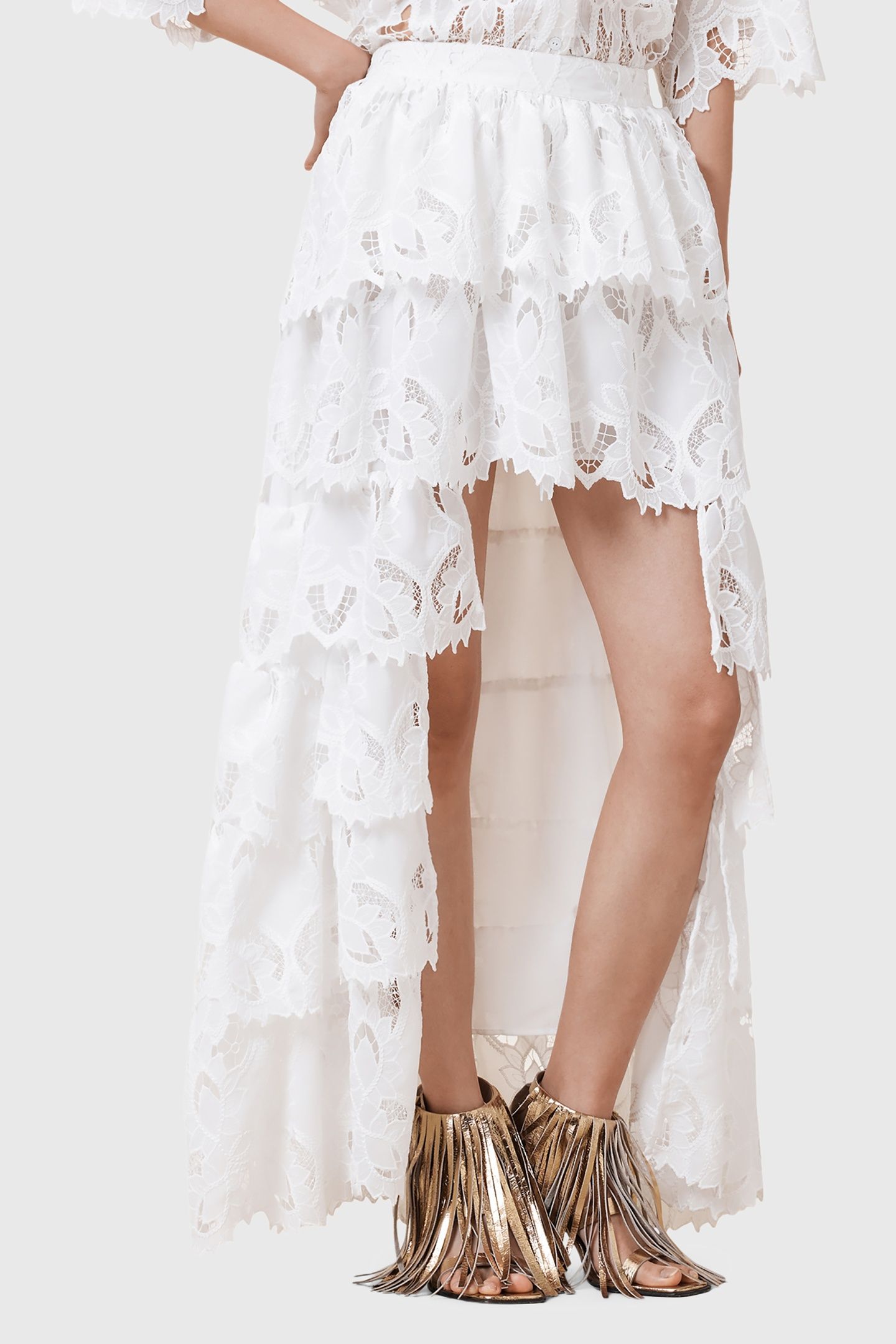 CAVARLY EMB SKIRT SNOW WHITE 2