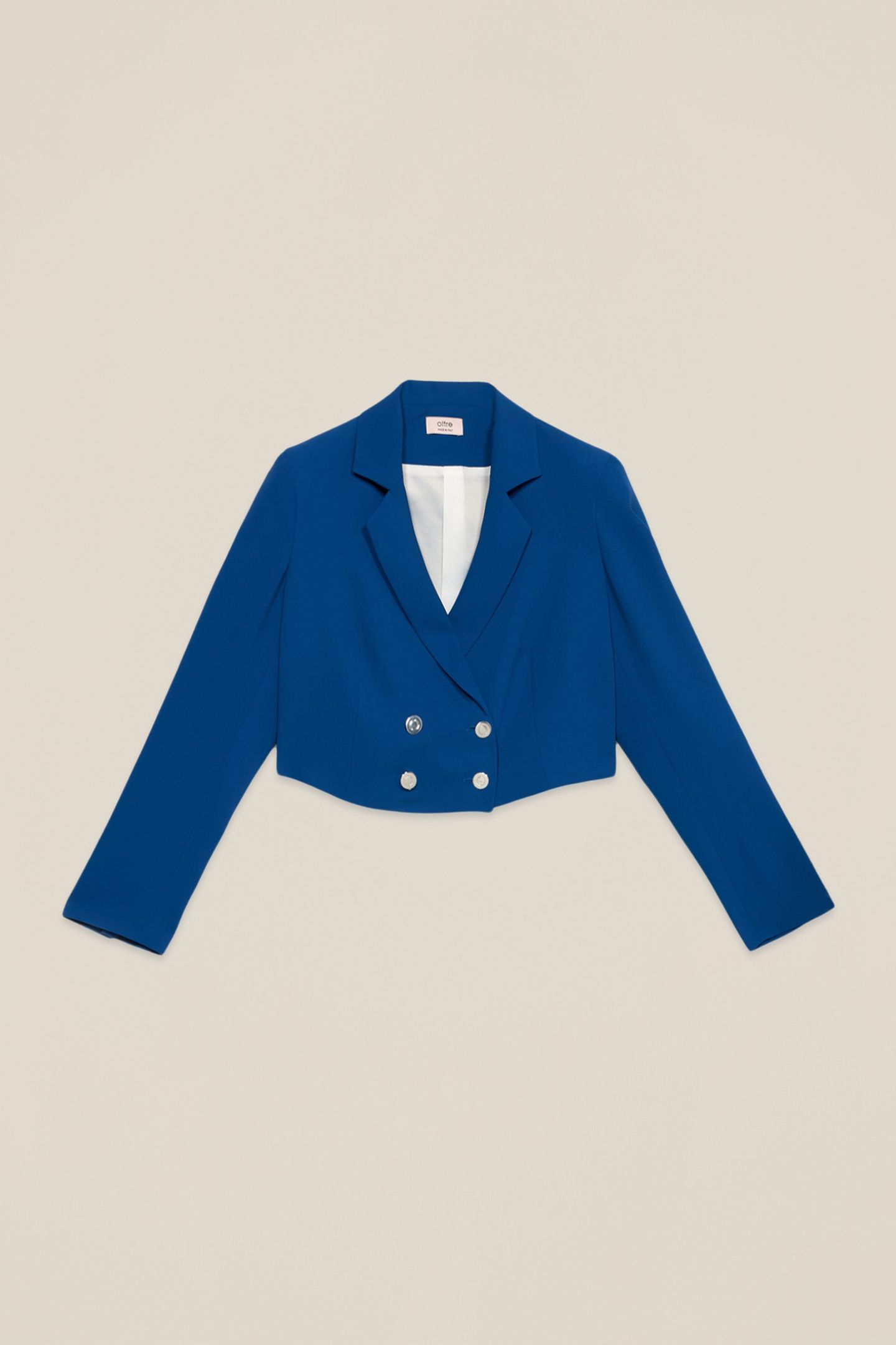 DOUBLE-BREASTED CROPPED BLAZER BRIGHT BLUE 3