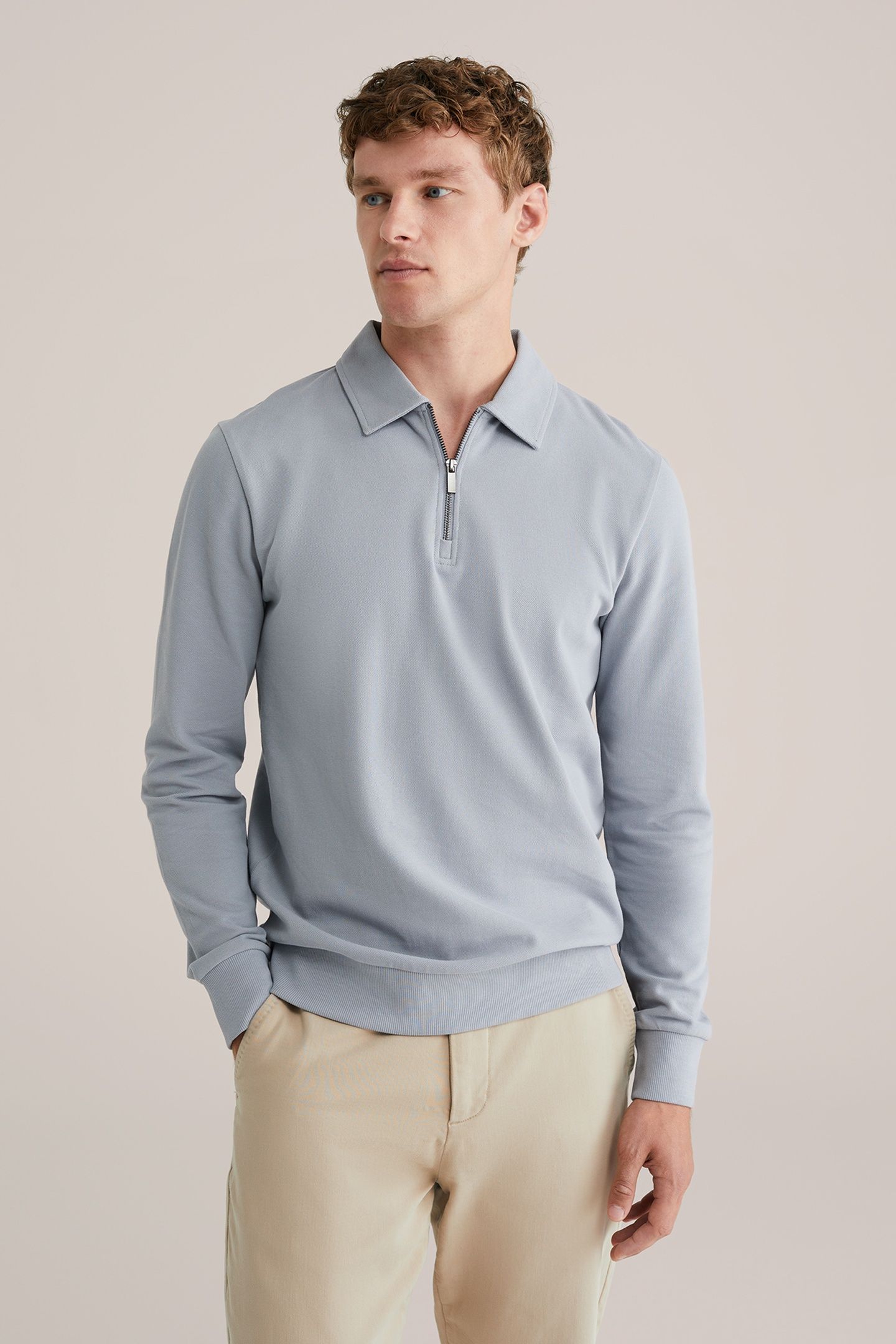 HALFWAY ZIPPER LIGHT GREY 1