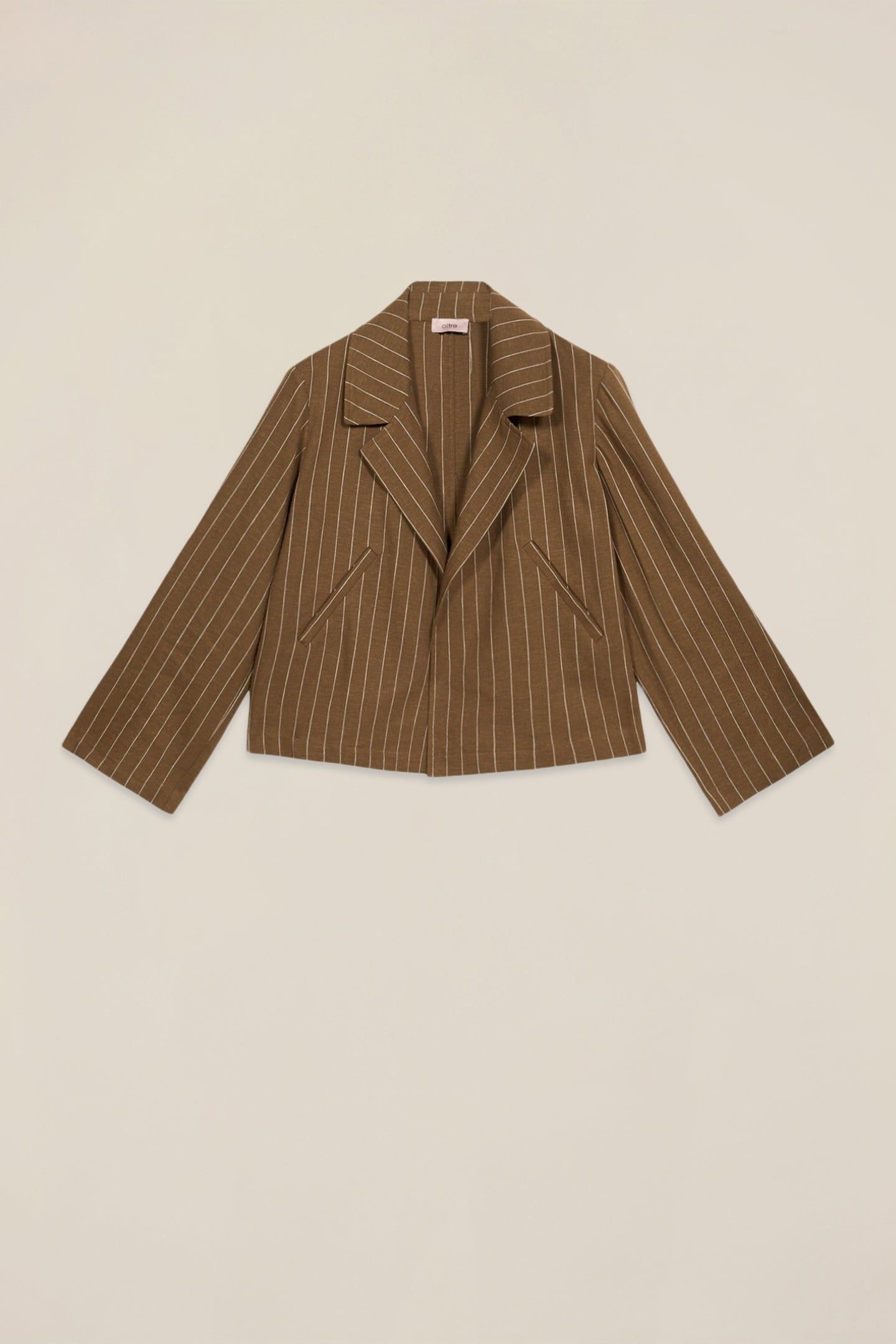 UNSTRUCTURED LINEN BLEND JACKET BROWN 3