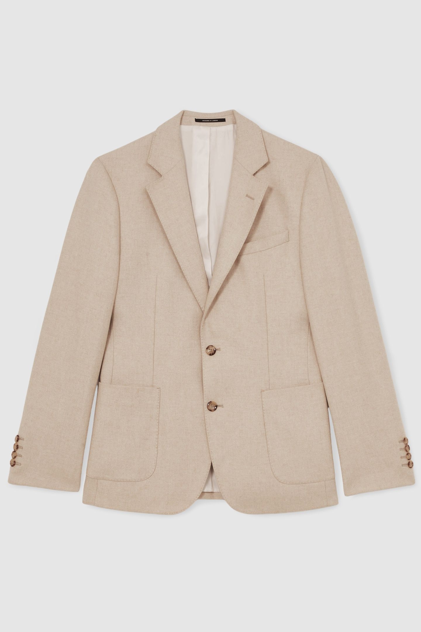 SB NOTCH FLANNEL BLAZER OATMEAL BROWN 1