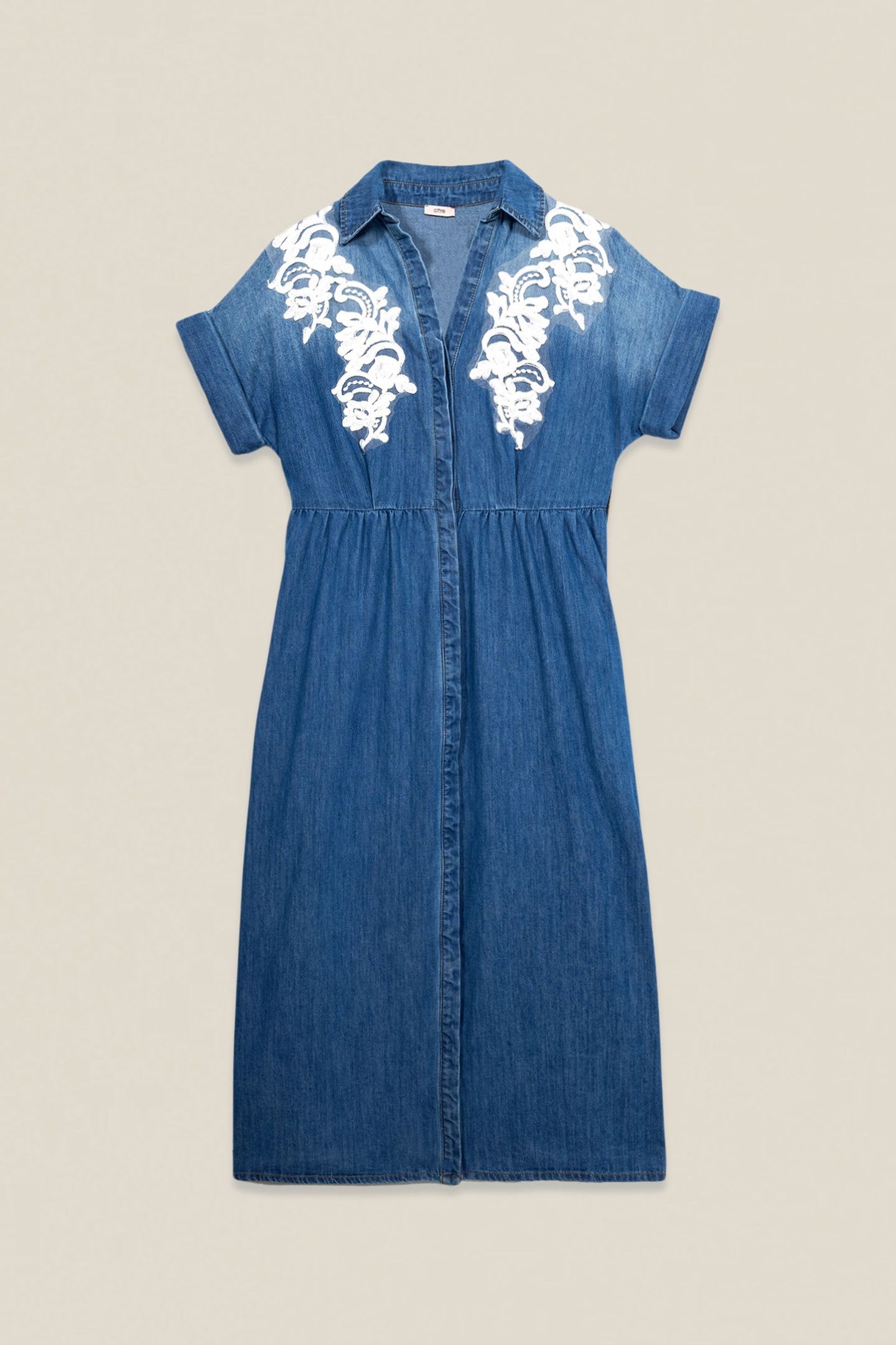 DENIM SHIRT WITH EMBROIDERY LIGHT BLUE 4