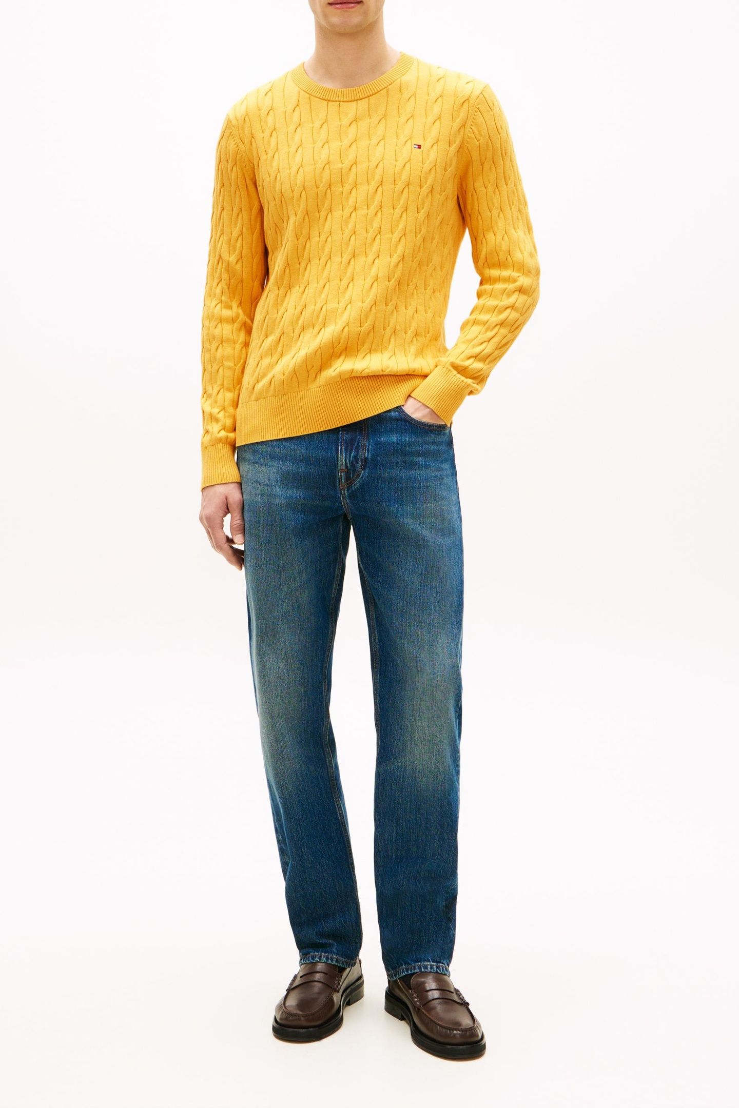 CLASSIC COTTON CABLE MORNING SIDE YELLOW HEATHER 5