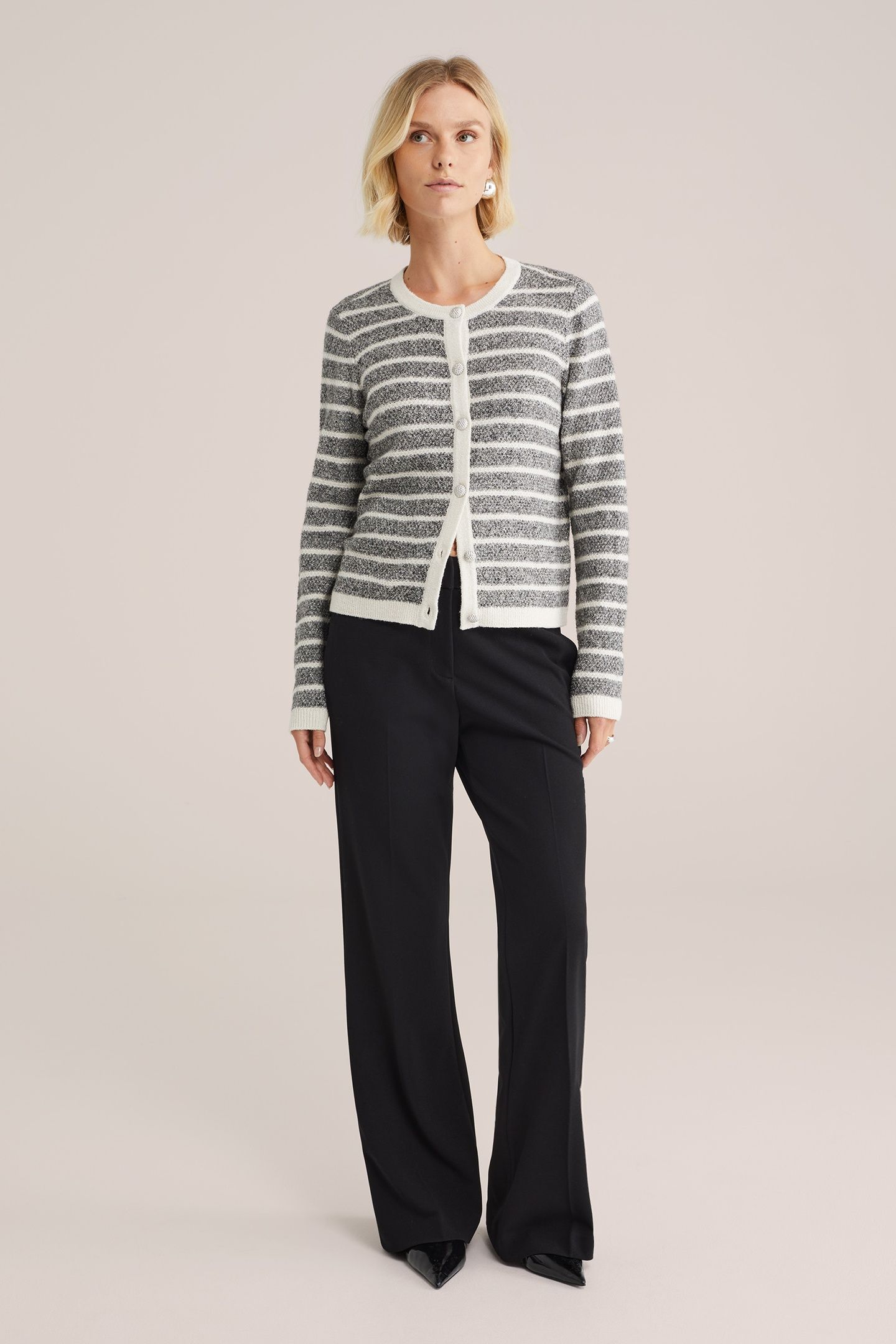 KNITTED CARDIGAN BLENDED LIGHT GREY 3