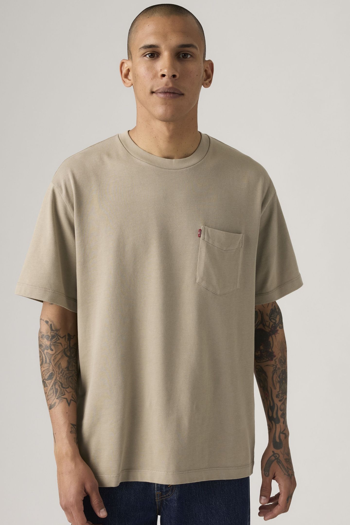 HEAVYWEIGHT POCKET TEE BEIGE 2