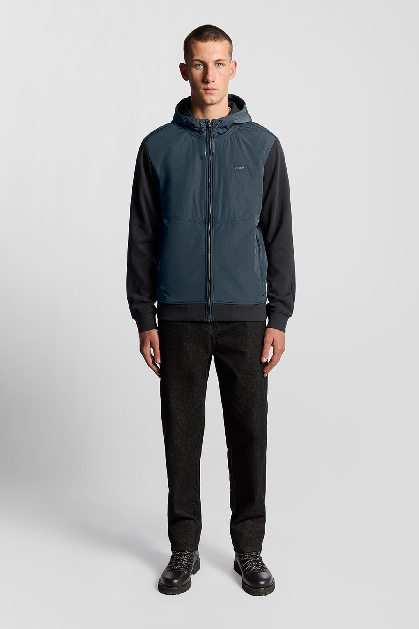 HALF RAGLAN HYBRID HOODIE DARK NAVY 1