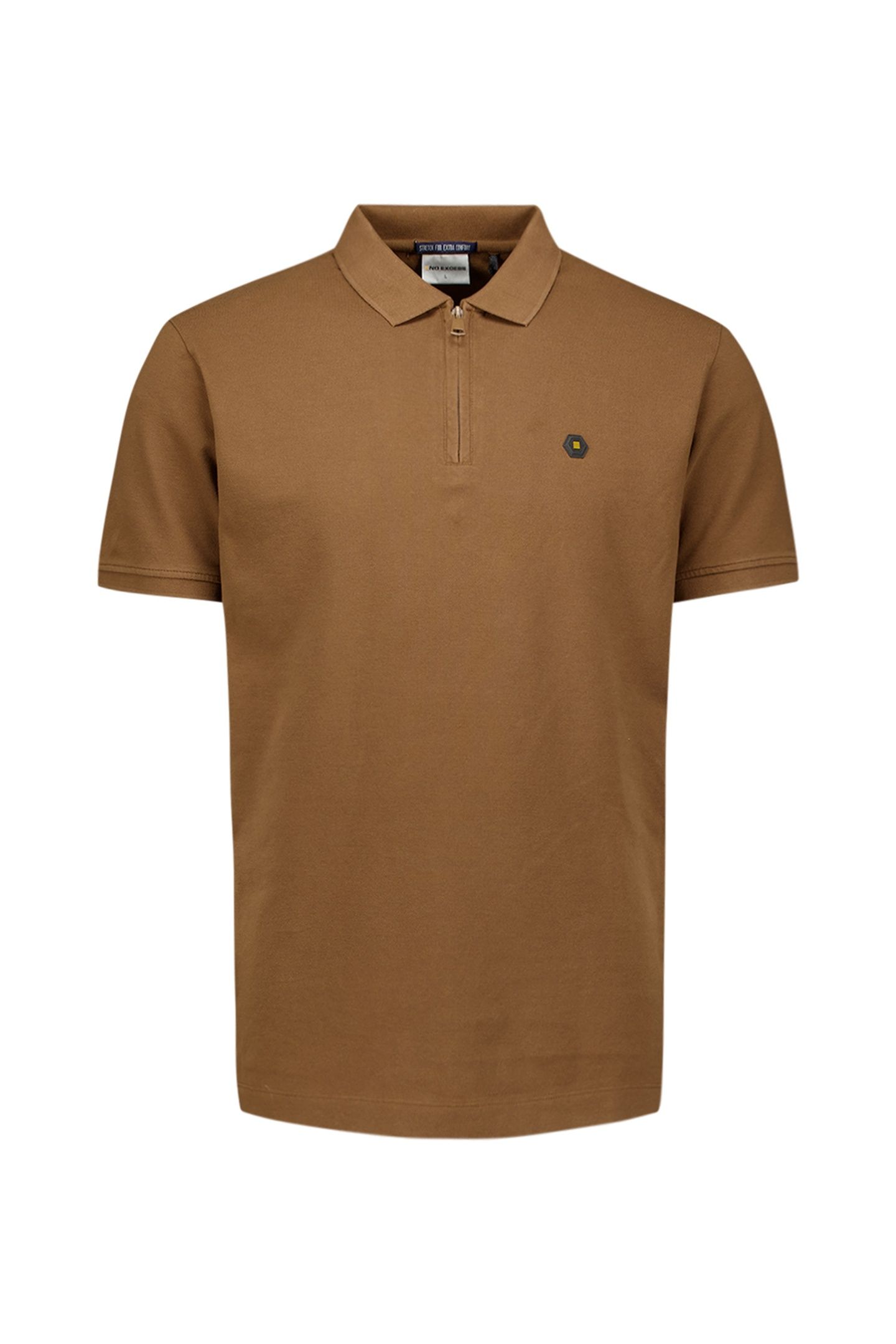 POLO ZIP PIQUE GARMENT DYED CAMEL 5