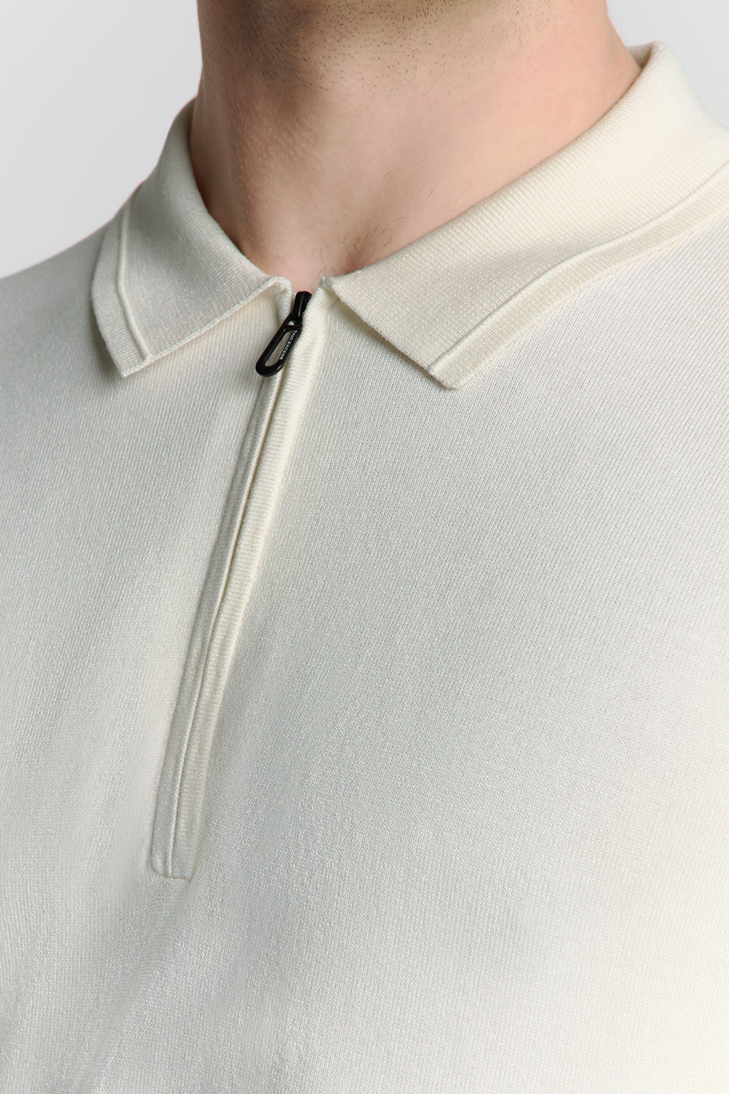 PULLOVER SHORT SLEEVE POLO ZIP SOLID OFFWHITE 6