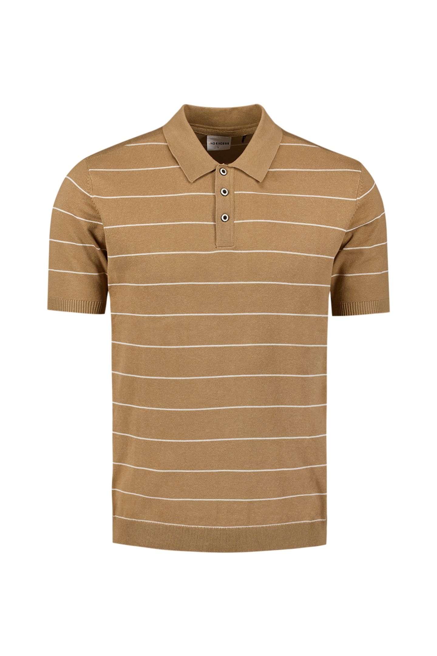 PULLOVER SHORT SLEEVE POLO BUTTON STRIPES KHAKI 4