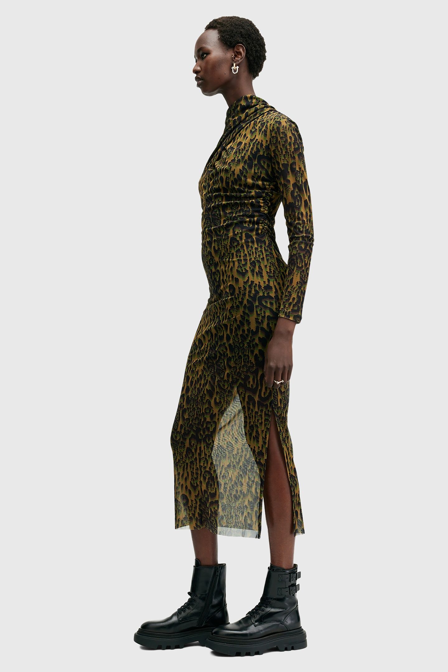 TIA MESH DRESS TERESA KHAKI GREEN 3