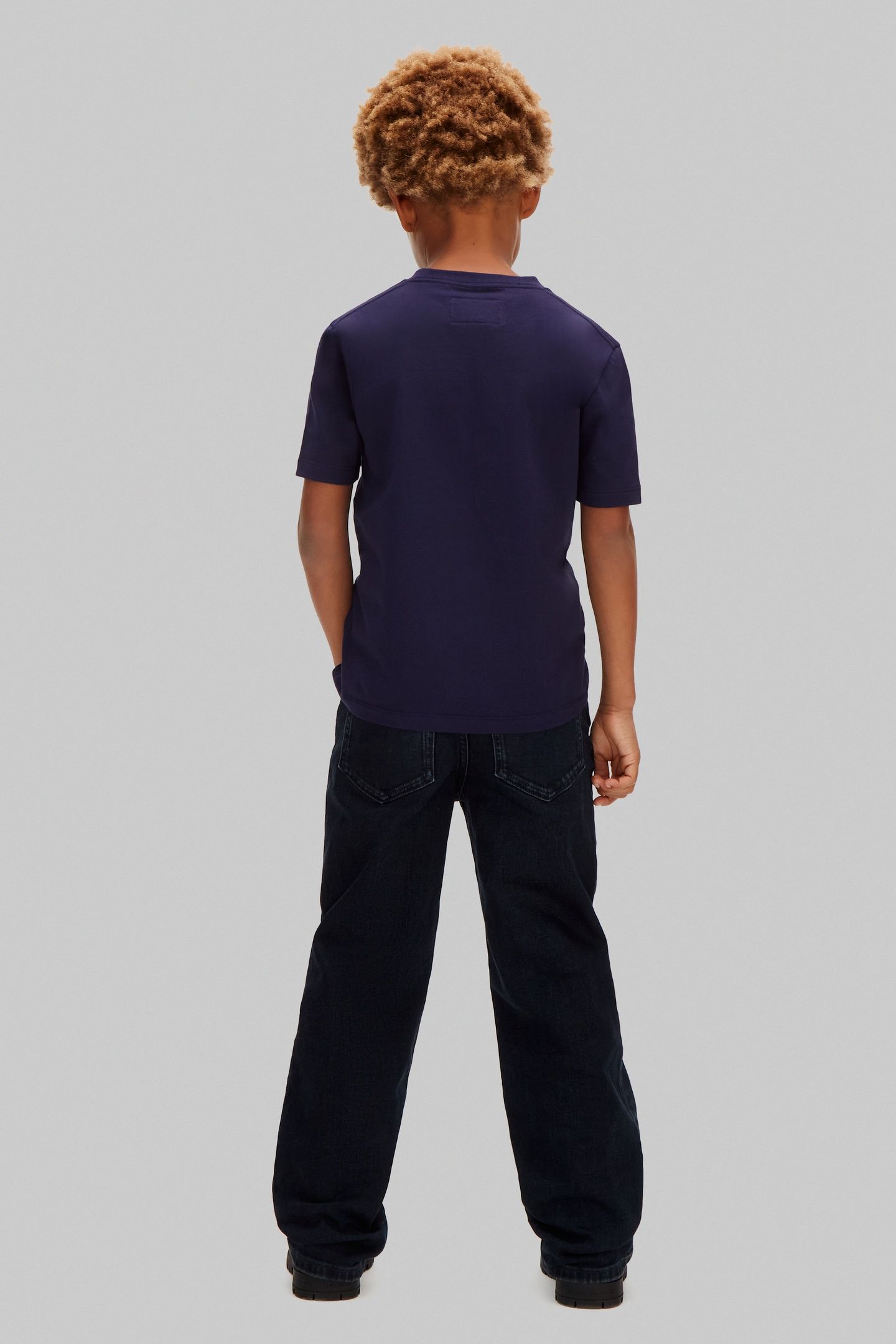 BOYS LOGO LABEL SS T-SHIRT EVENING BLUE 4