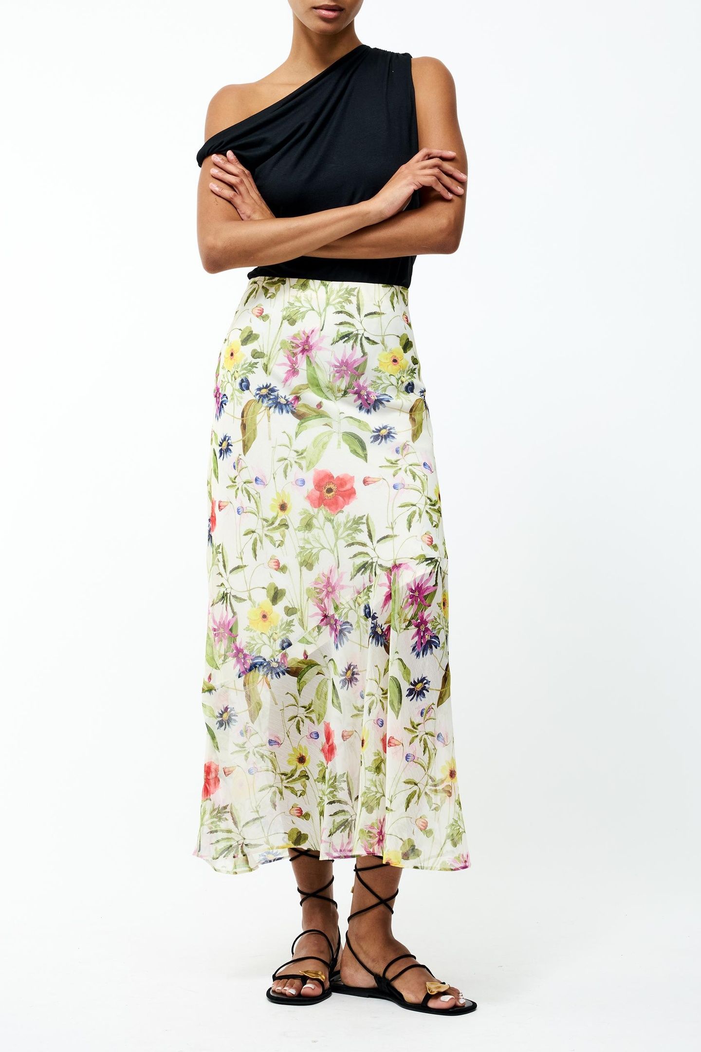 MONICA HALLIE MAXI SKIRT SUMMER WHT MLT 1