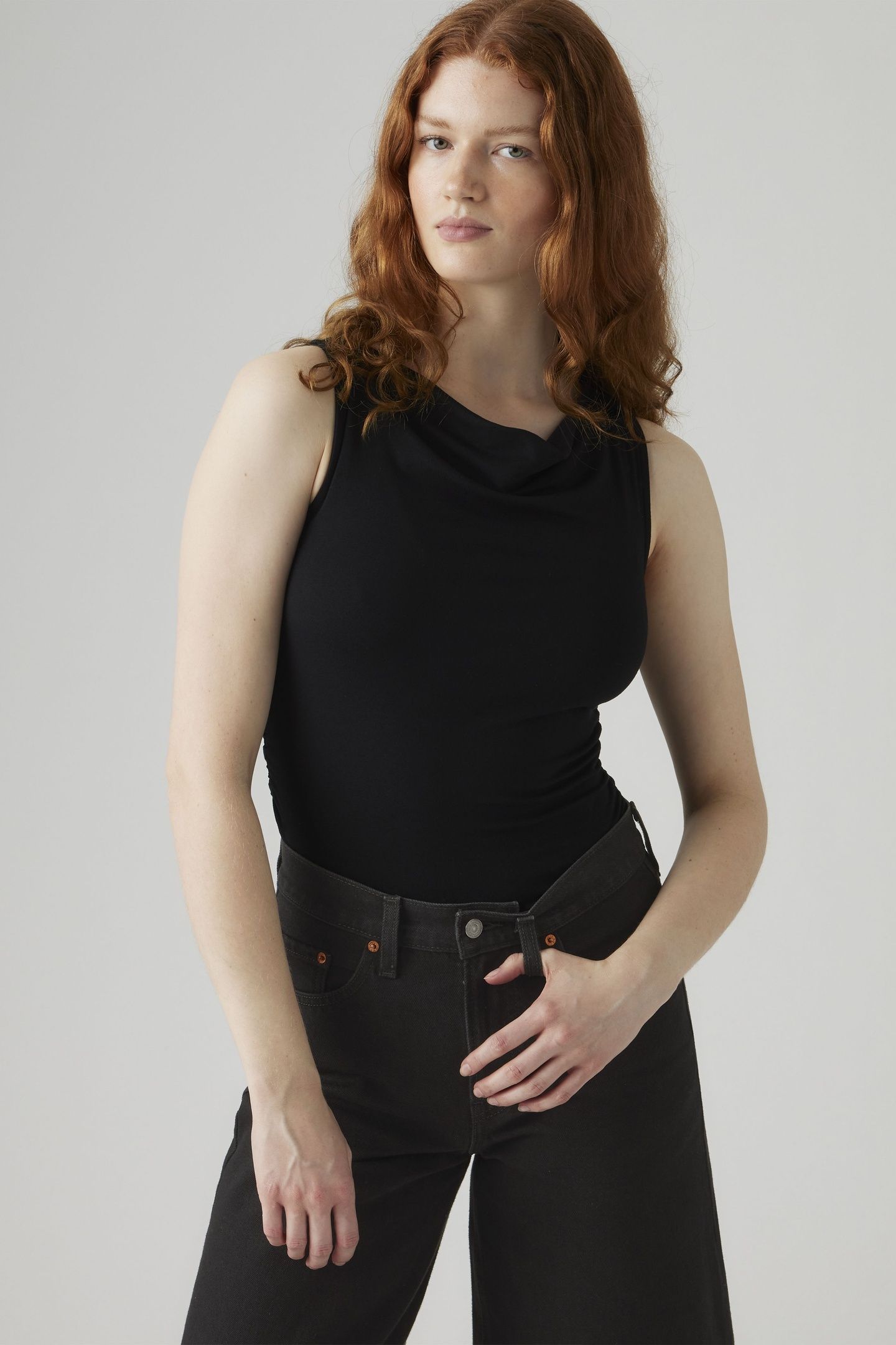 CLEA COWL TOP BLACK 1