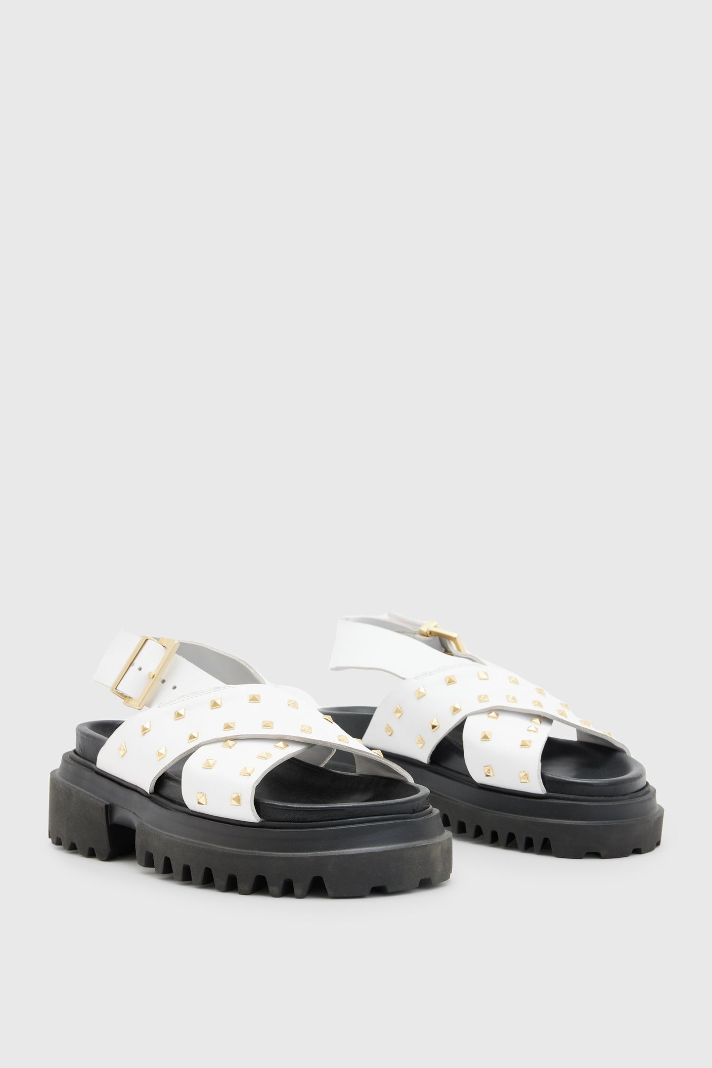 COSMO STUD SANDAL CHALK WHITE/BRASS 4