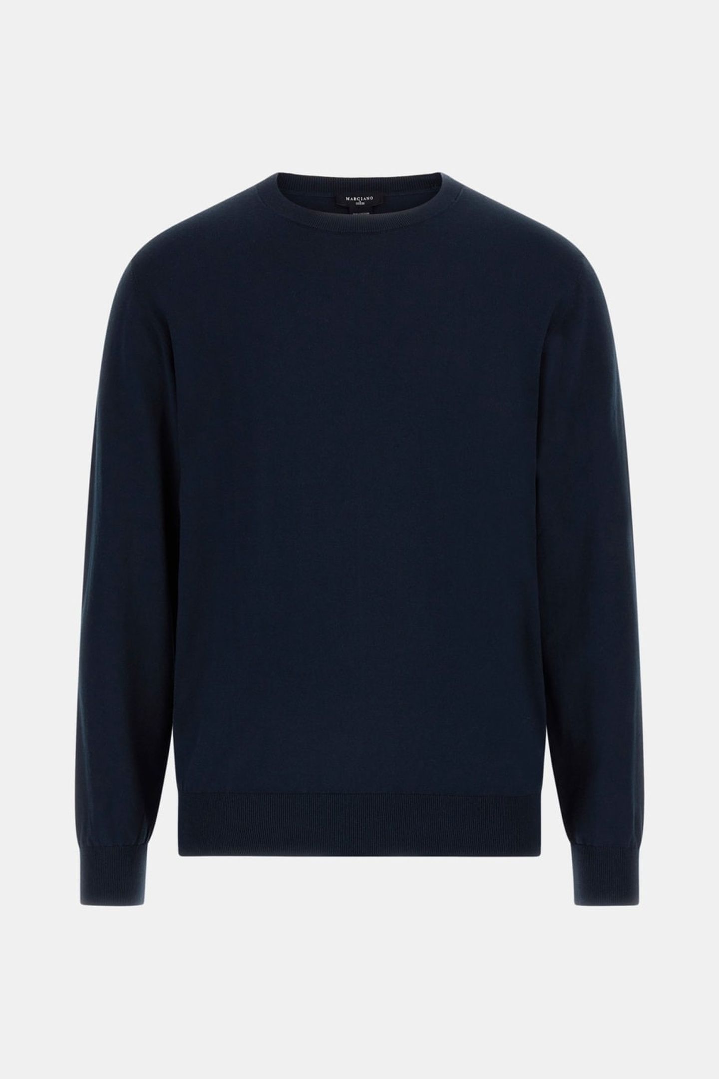 MARCIANO BY GUESS CN LS SILK COTTON SWEATER NAVY SEA 4