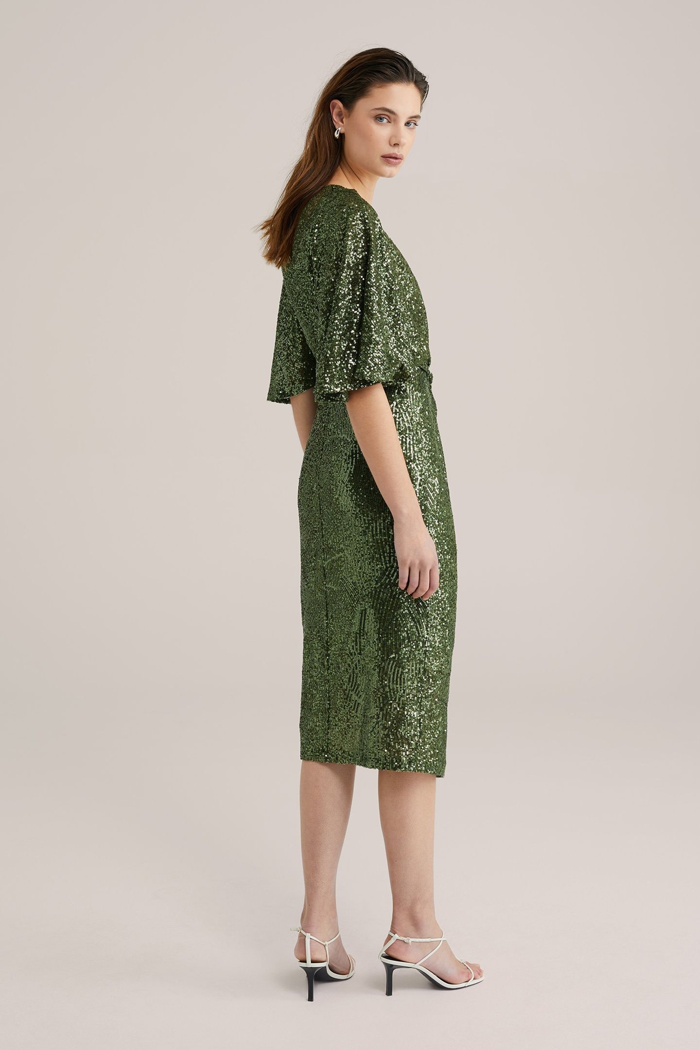 DRESS MID LENGTH DARK GREEN 3