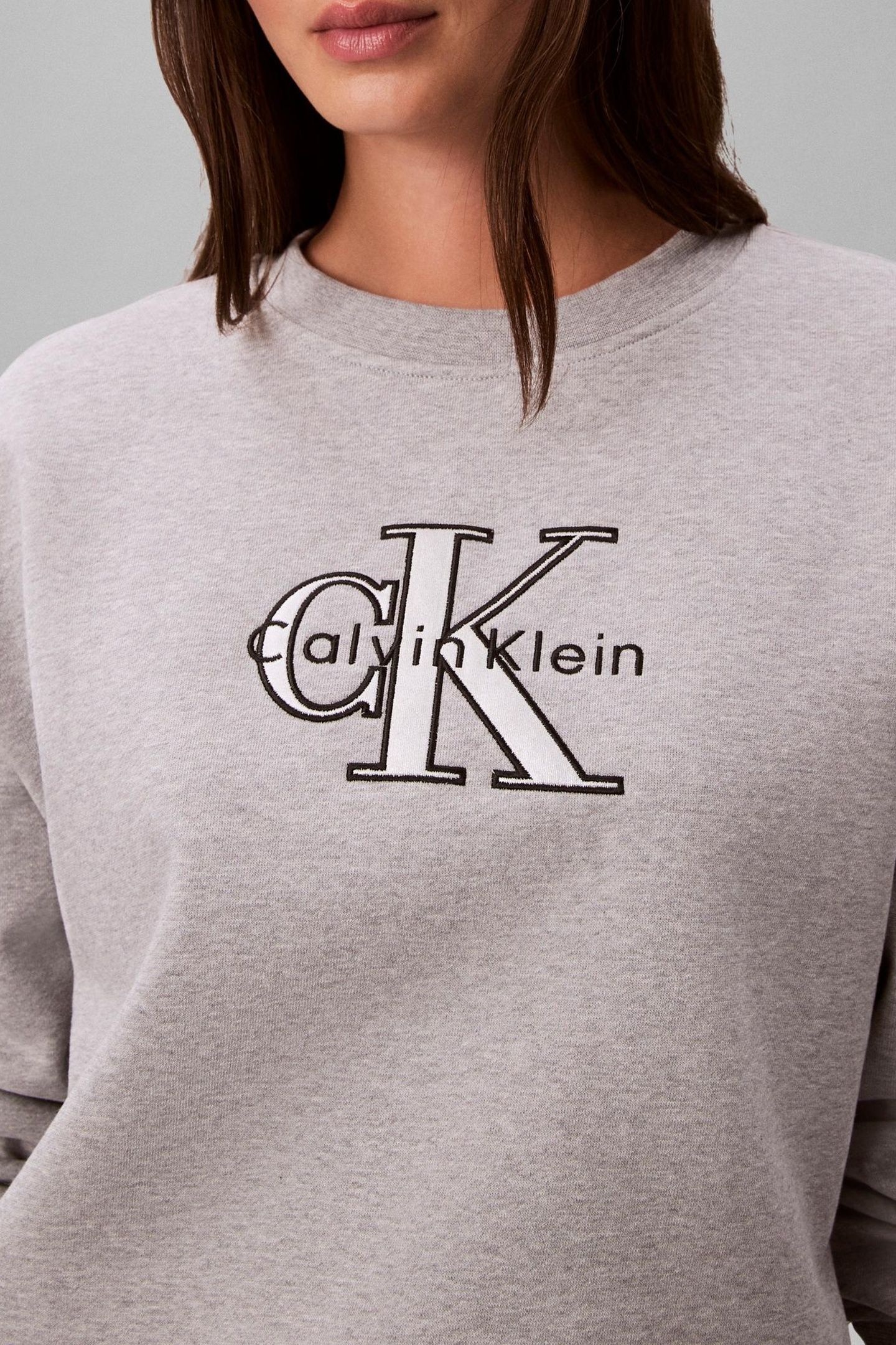 LS FOIL MONOLOGO SWEATSHIRT HEROIC GREY HEATHER 3