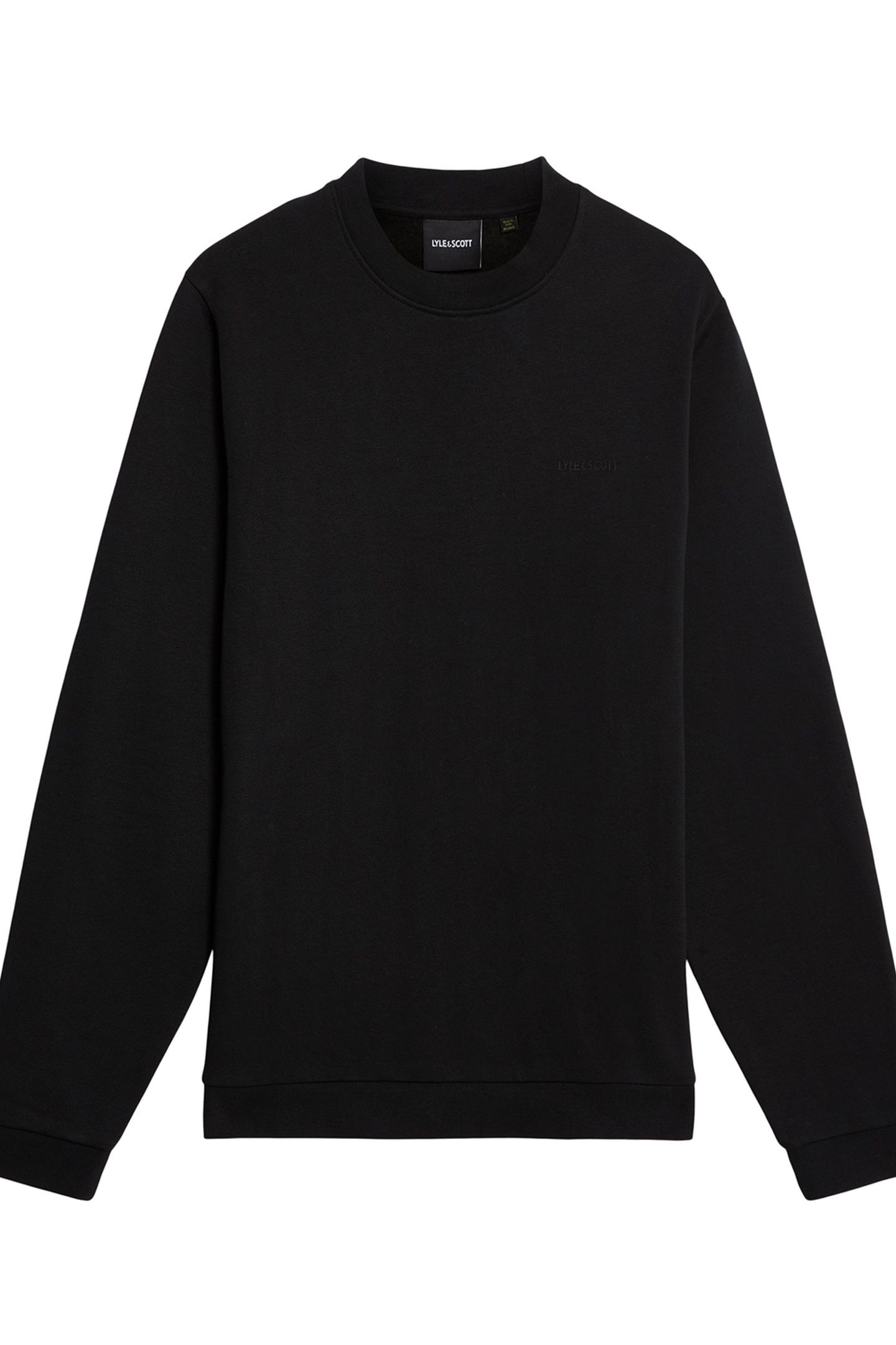LOGO BRUSHBACK CREW NECK JUMPER JET BLACK 4