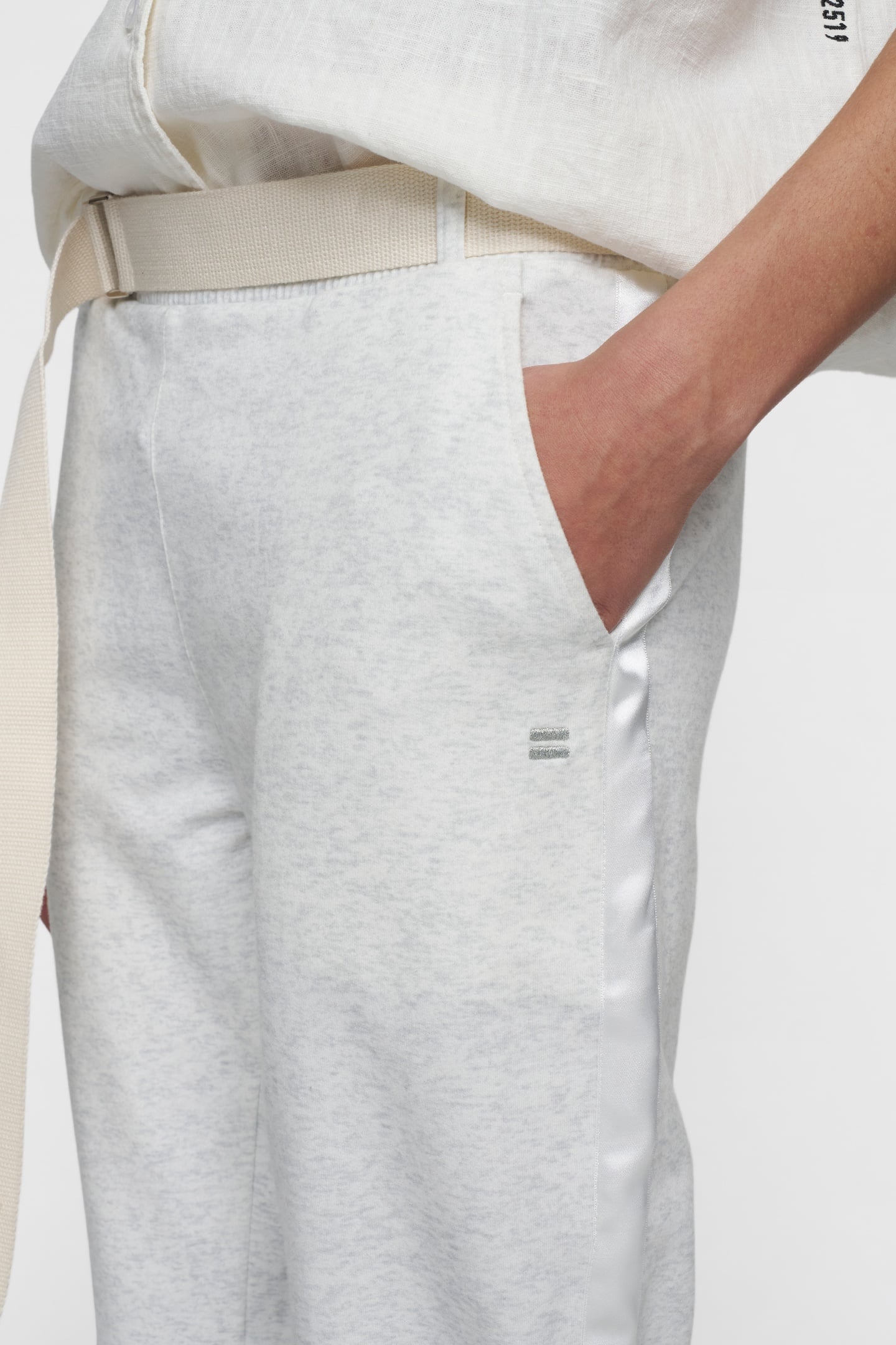 BELTED CROPPED JOGGER WHITE MELEE 7
