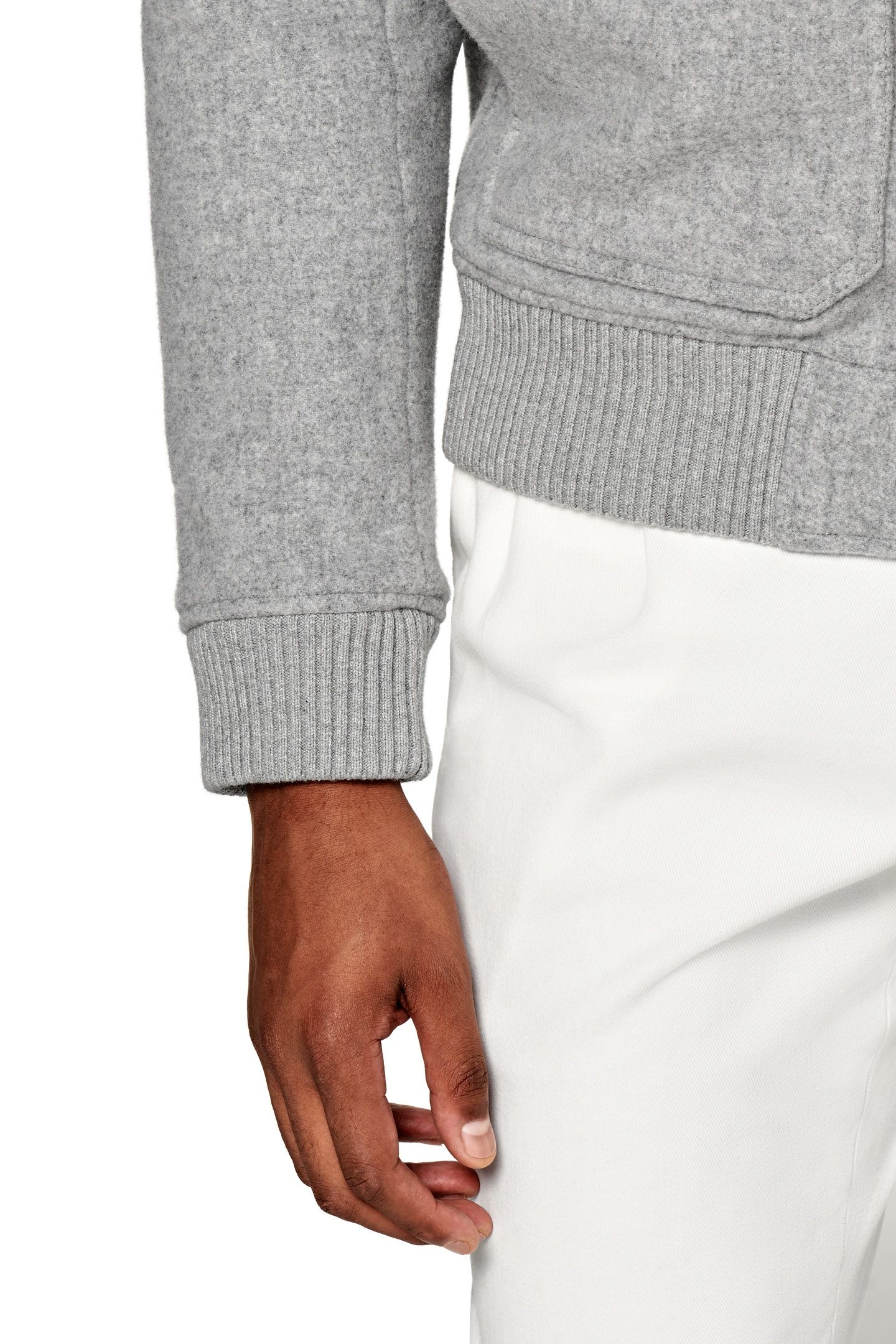 SHEARLING BOMBER-LT GREY LIGHT GREY 9