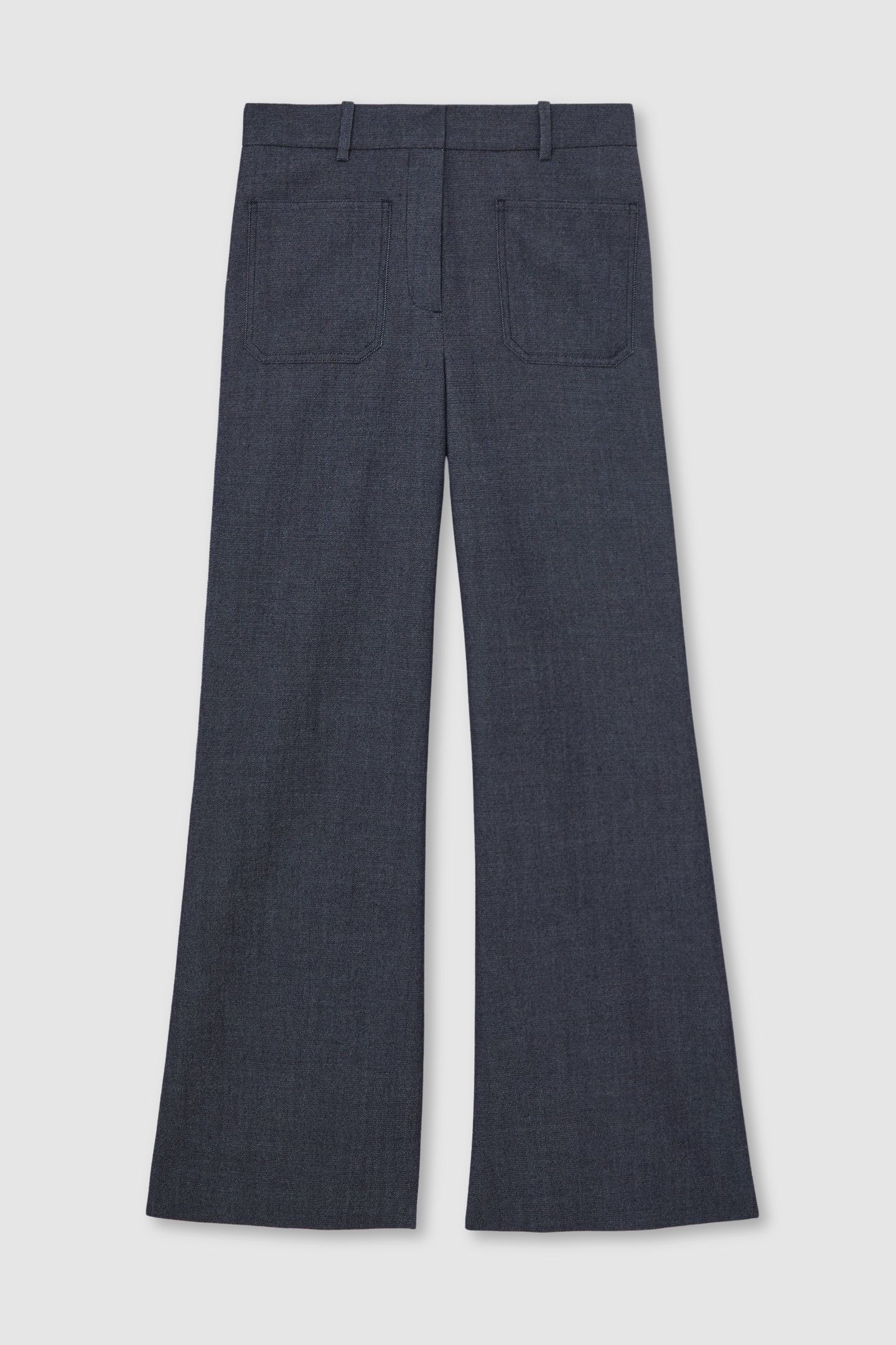 FLARE FLANNEL TROUSER BLUE 4