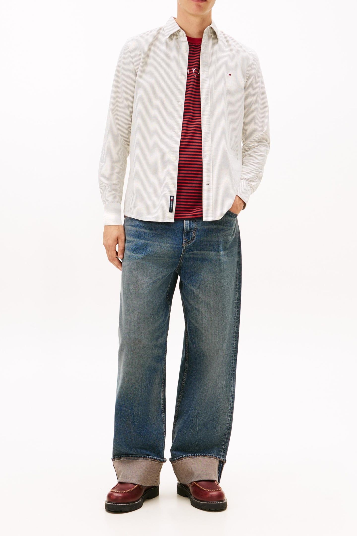 SLIM STRIPE OXFORD SHIRT DARK GREENERY/STRIPES 1