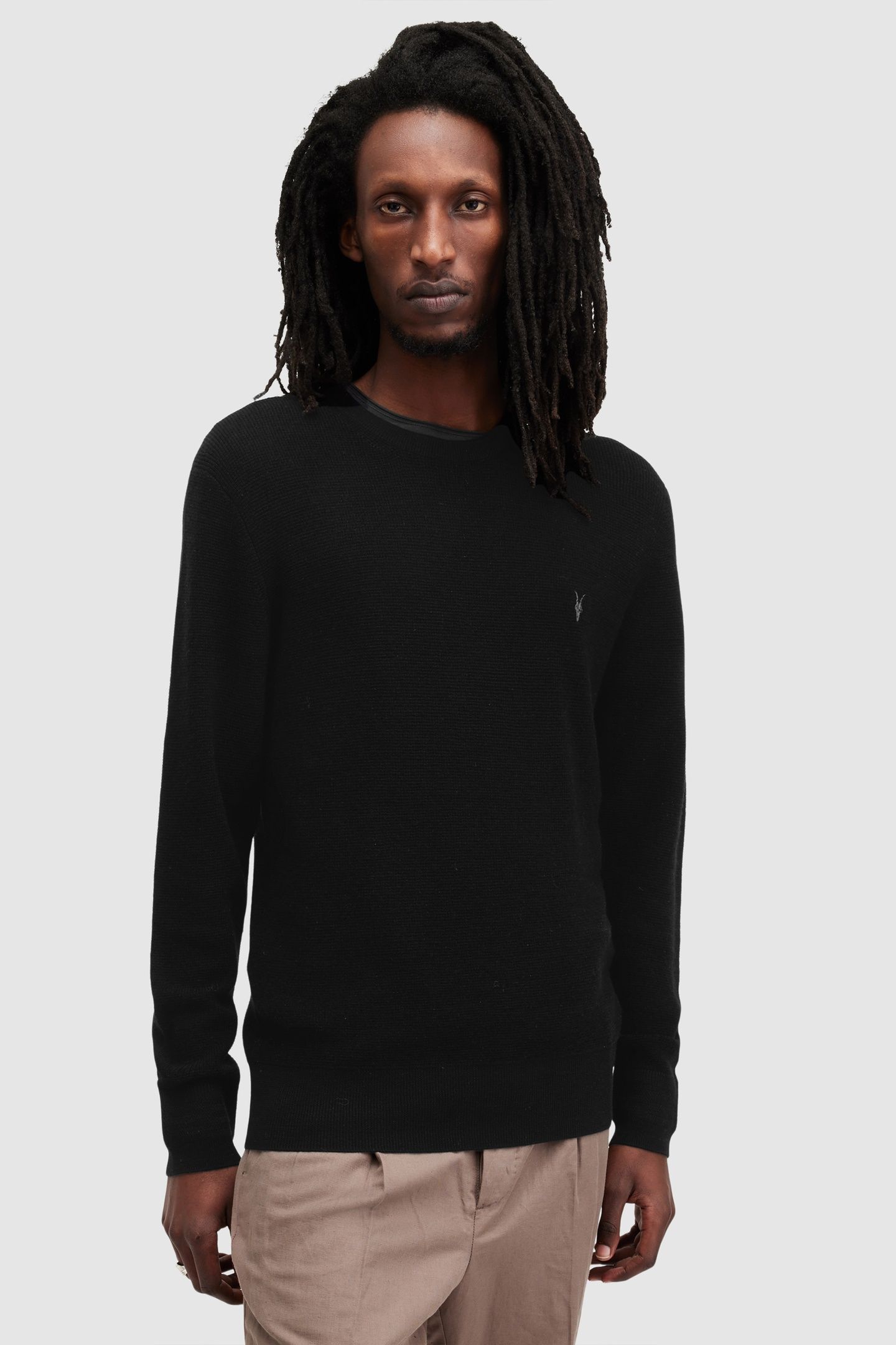 IVAR MERINO CREW BLACK 1