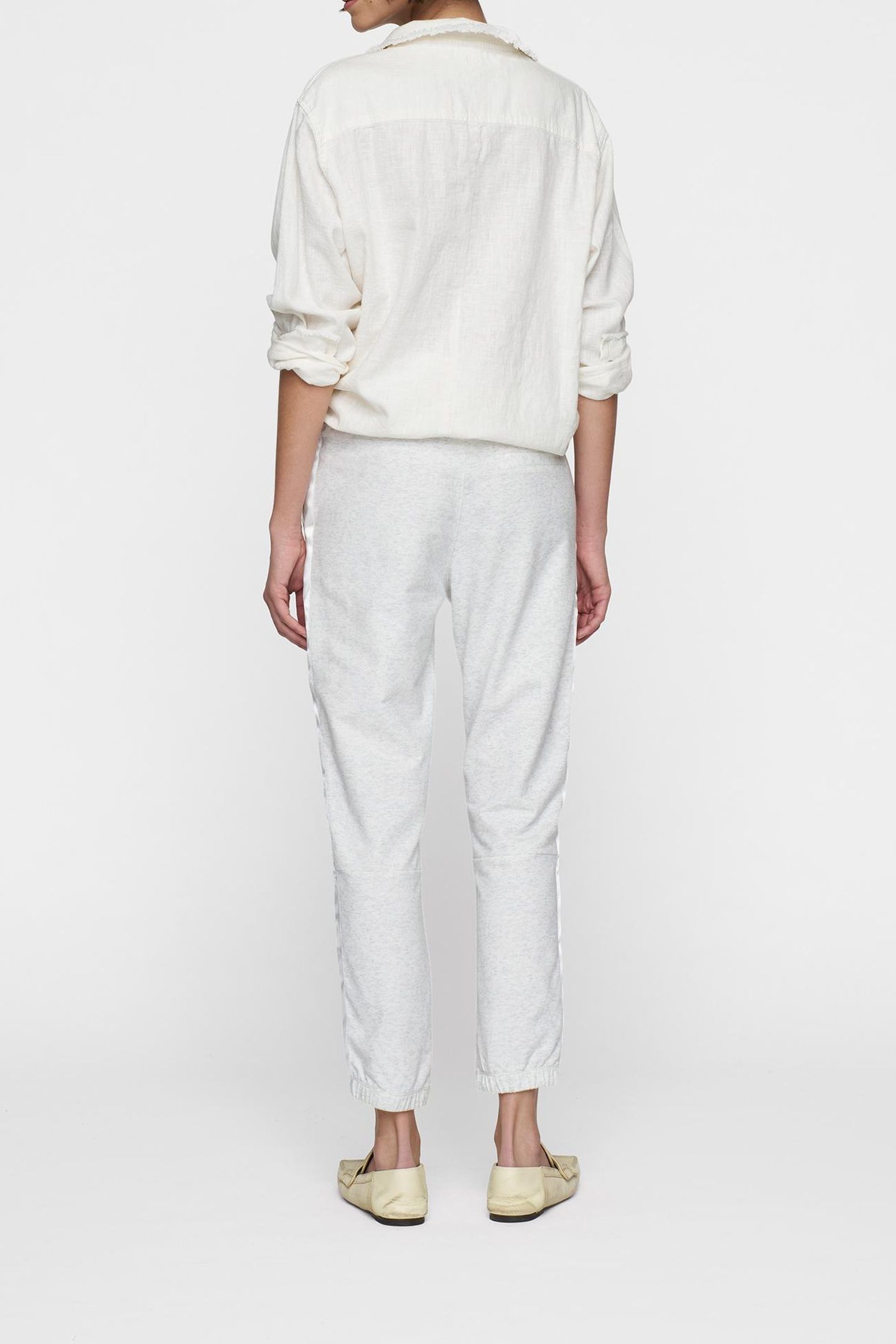 BELTED CROPPED JOGGER WHITE MELEE 5
