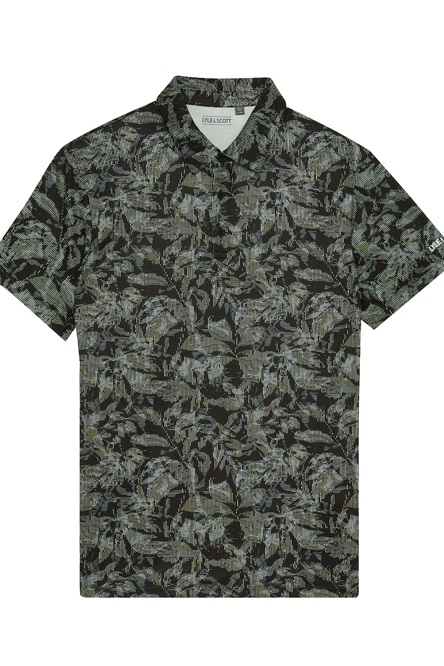 GOLF DIGITAL FLORAL POLO SHIRT JET BLACK 4