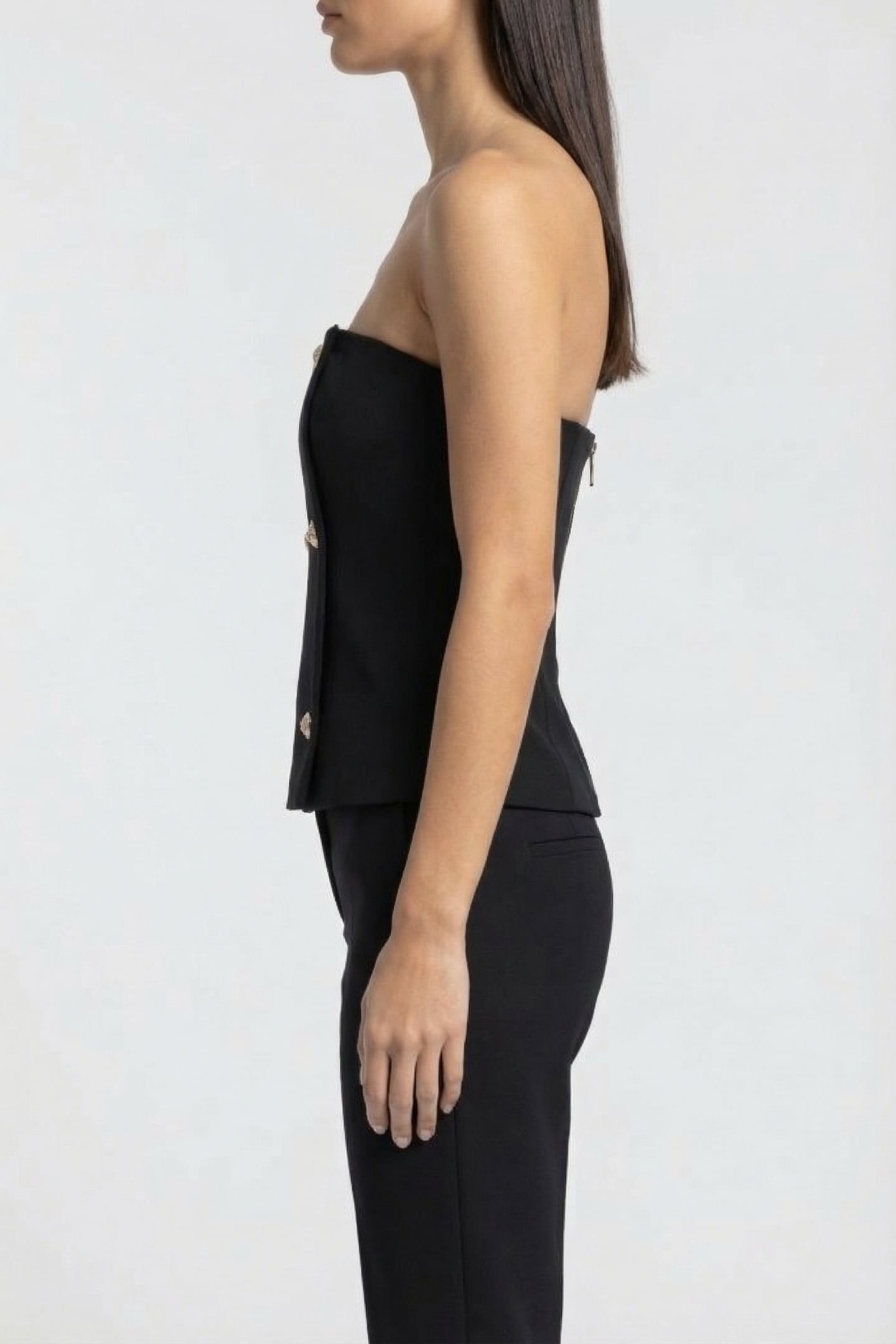 MARCIANO BY GUESS BECKY BUSTIER TOP JET BLACK 3