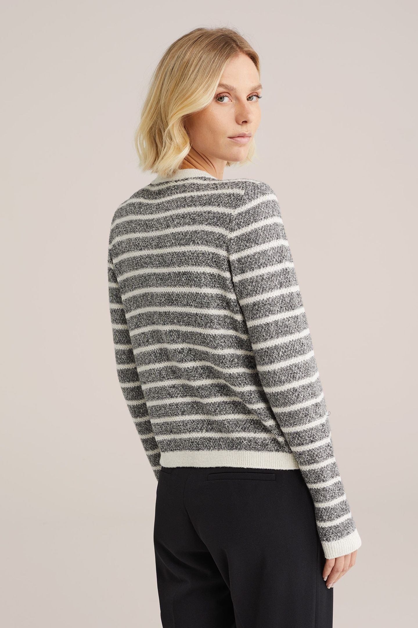 KNITTED CARDIGAN BLENDED LIGHT GREY 2