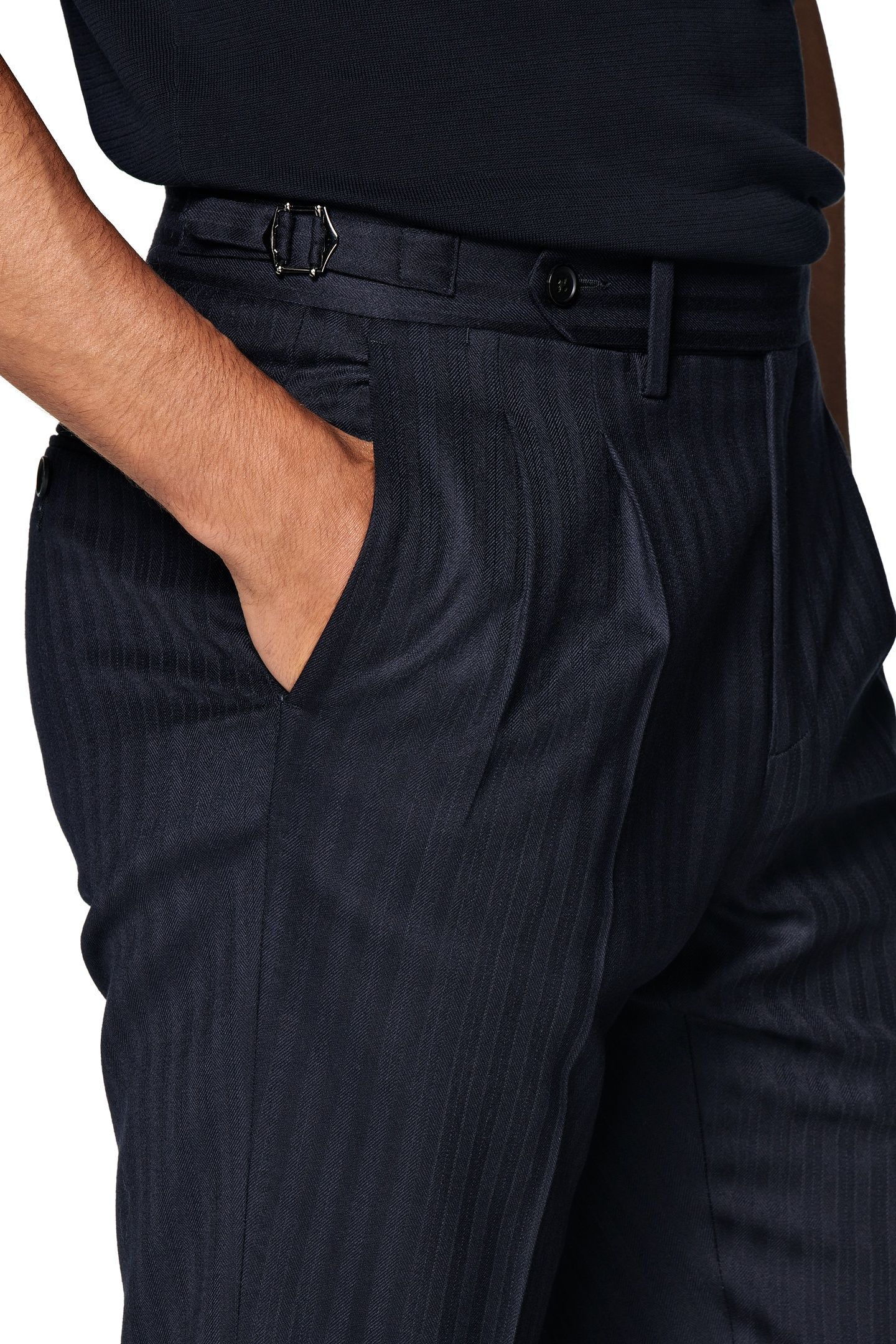 SUIT-NAVY HERRINGBONE NAVY 10