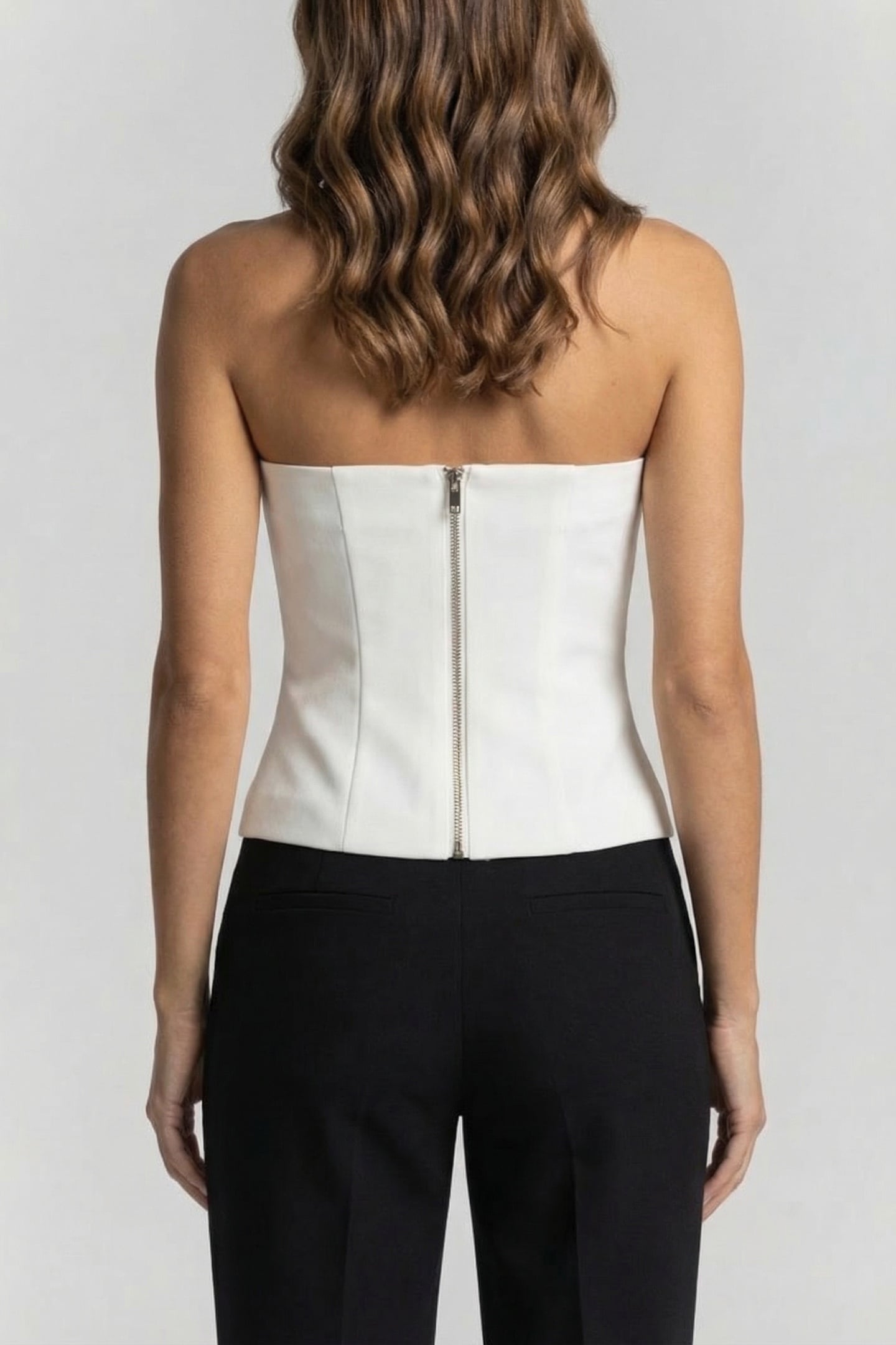 MARCIANO BY GUESS BECKY BUSTIER TOP MACADAMIA 2