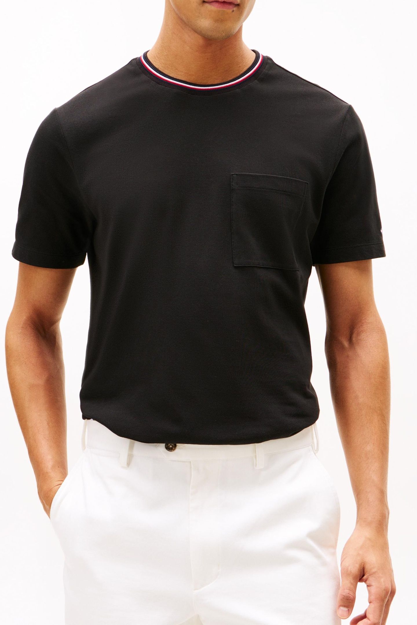 POCKET PIQUE TEE BLACK 1