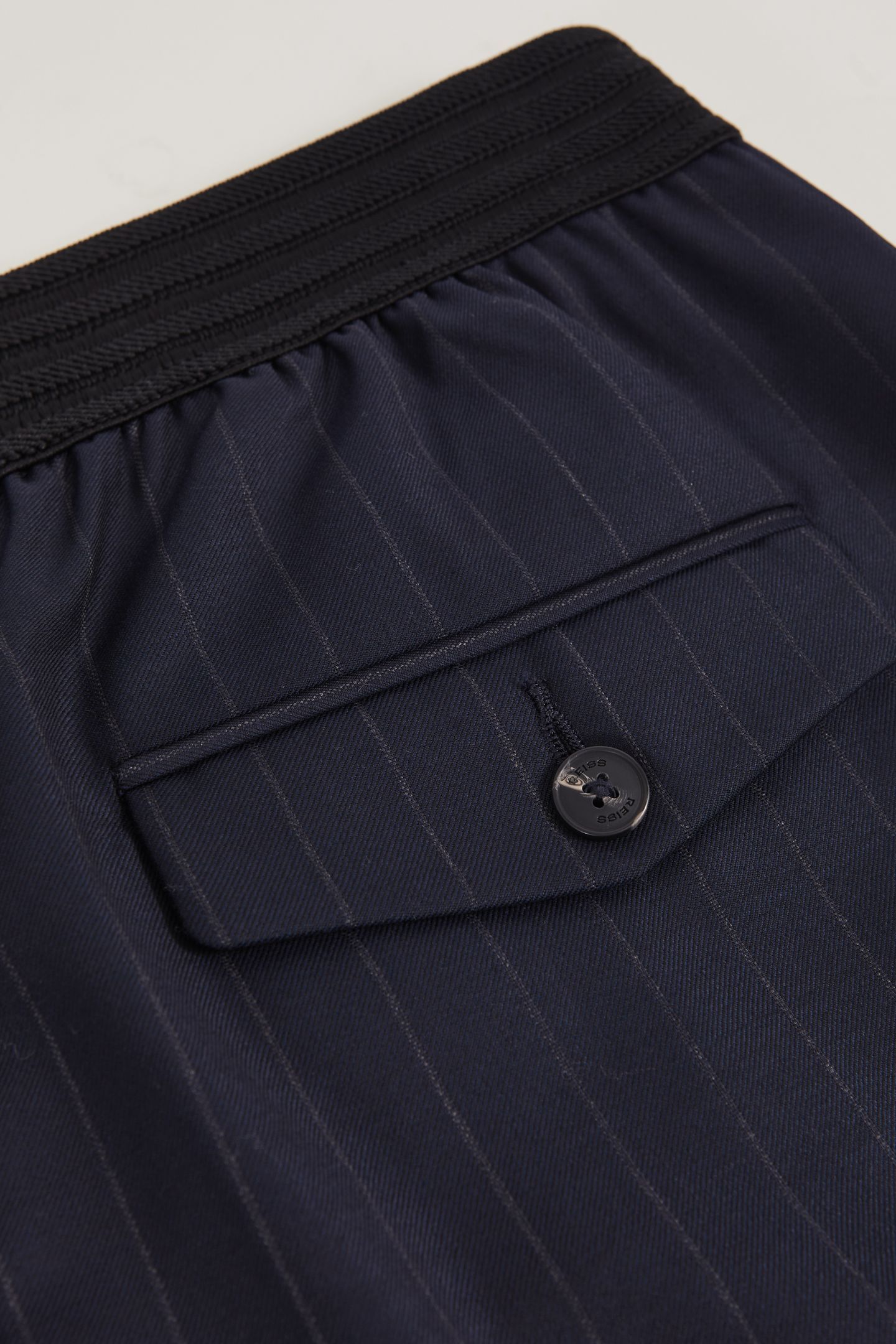 WAISTBAND PIN STRIPE WIDE LEG TROUSER NAVY 6
