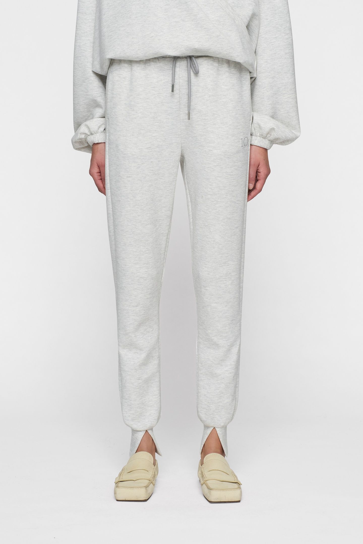 SOFT SCUBA CUFF JOGGER WHITE GREY MELEE 6