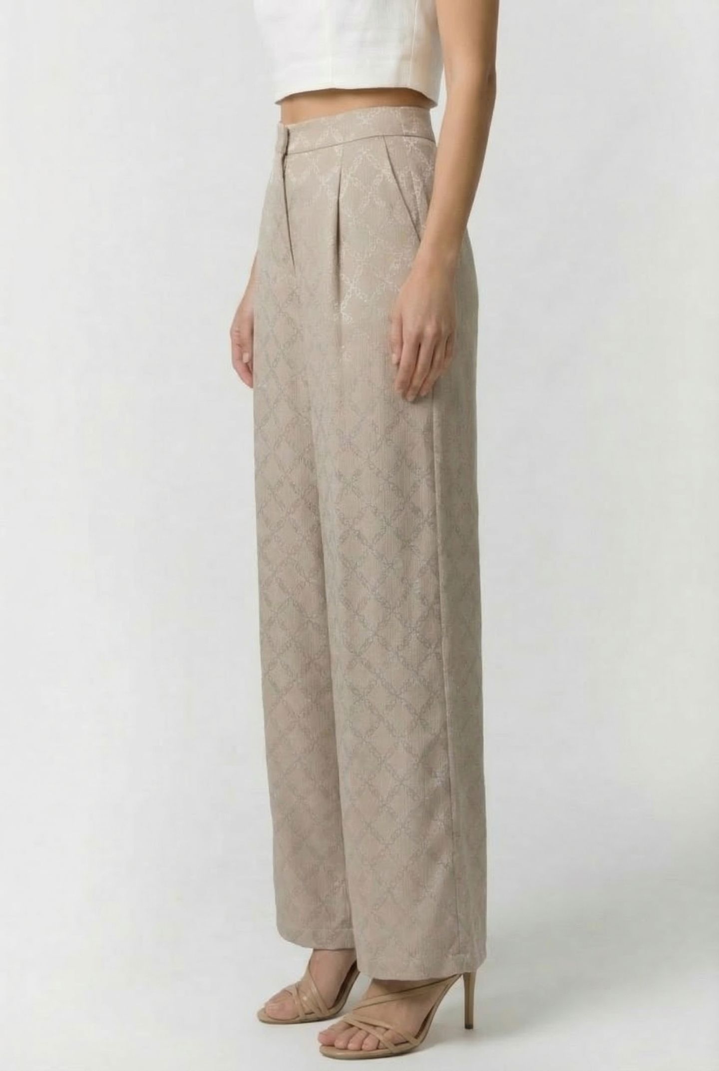 LOGO WIDE LEG PANTS DUNE 3
