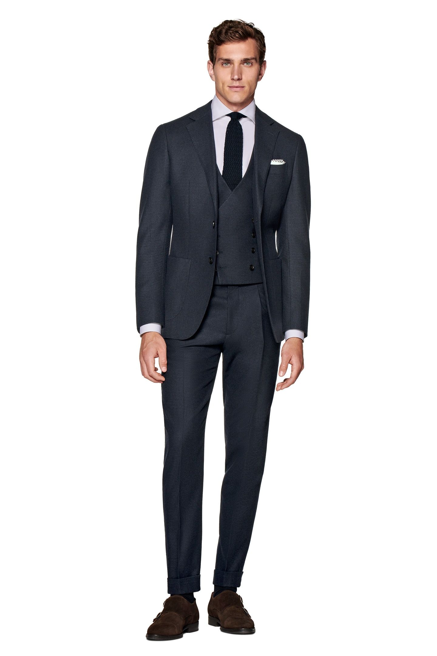 SUIT WOOL CASHMERE NAVY 1