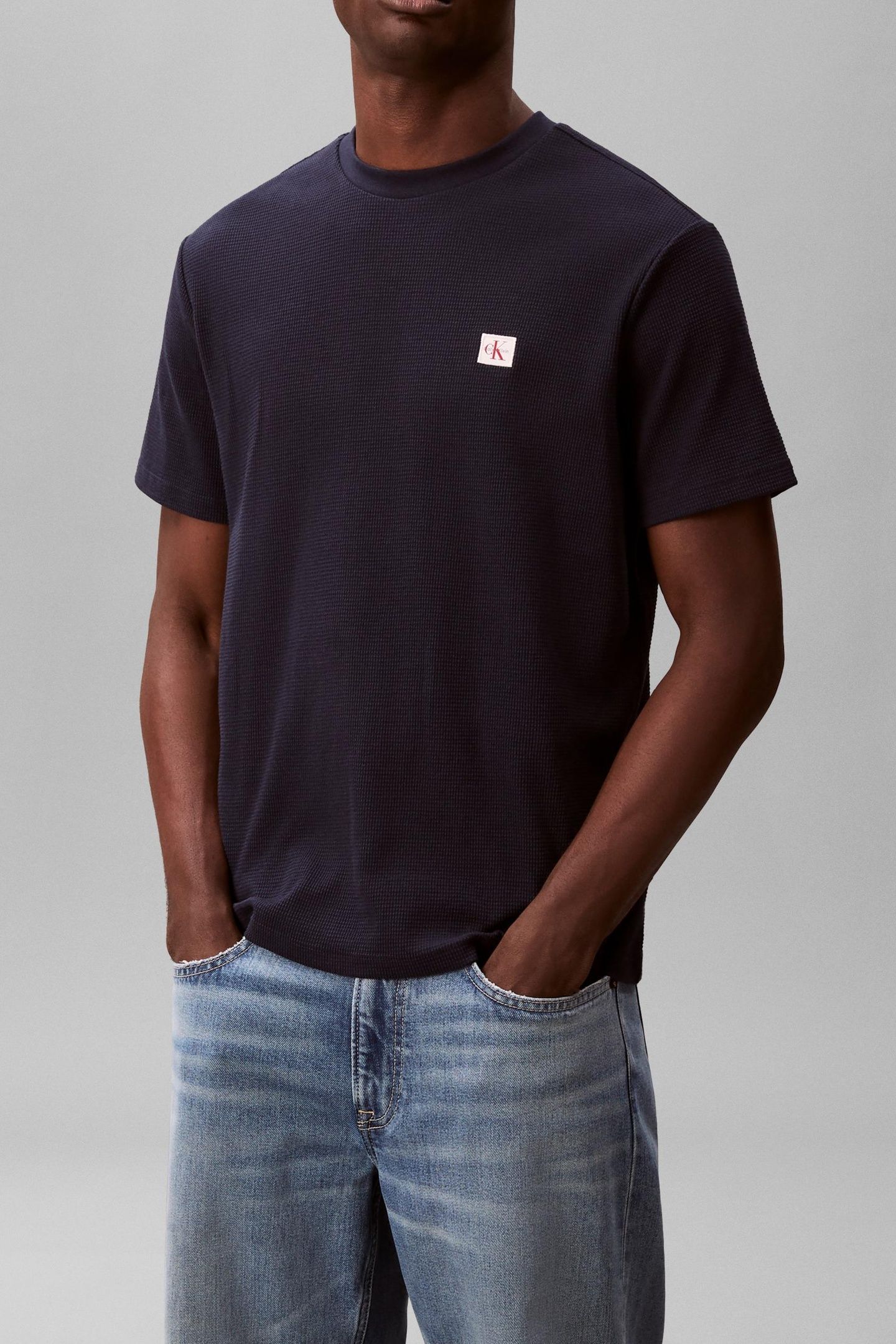 SS WAFFLE BADGE CREWNECK TEE DARK SAPPHIRE 2
