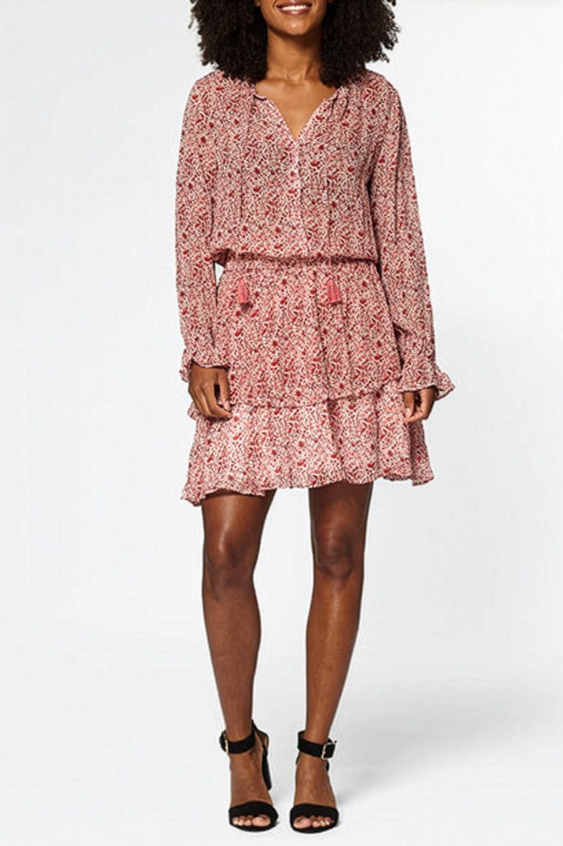 GABY DRESS LONGSLEEVE RED TREE 1