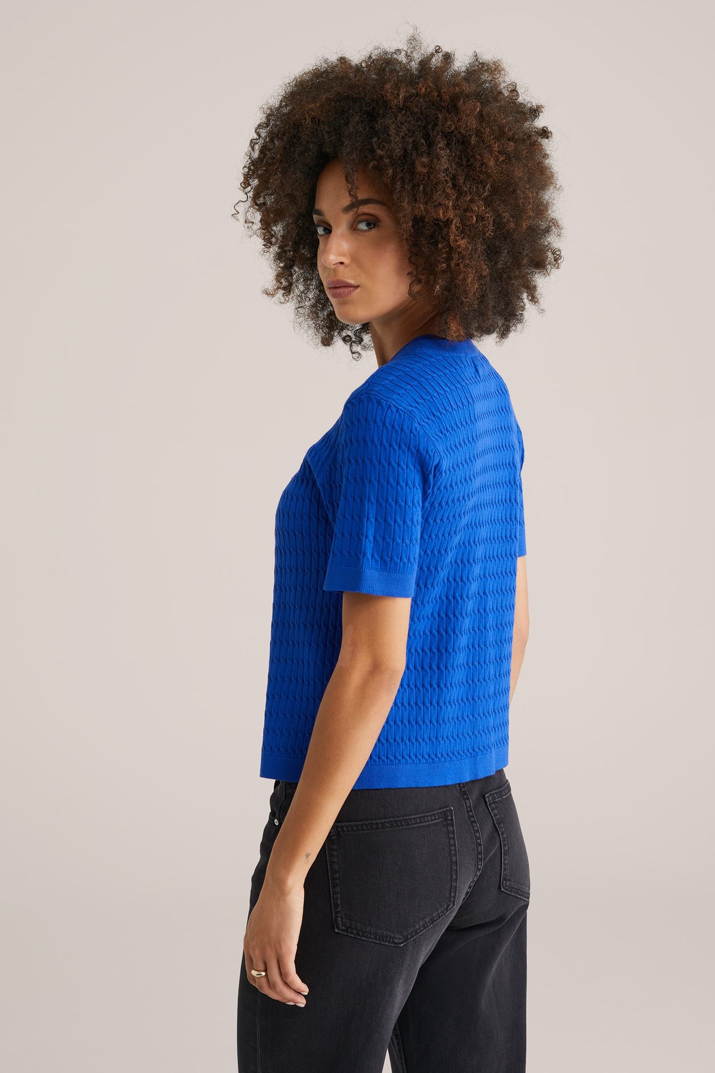 KNITTED CARDIGAN COBALT BLUE 2