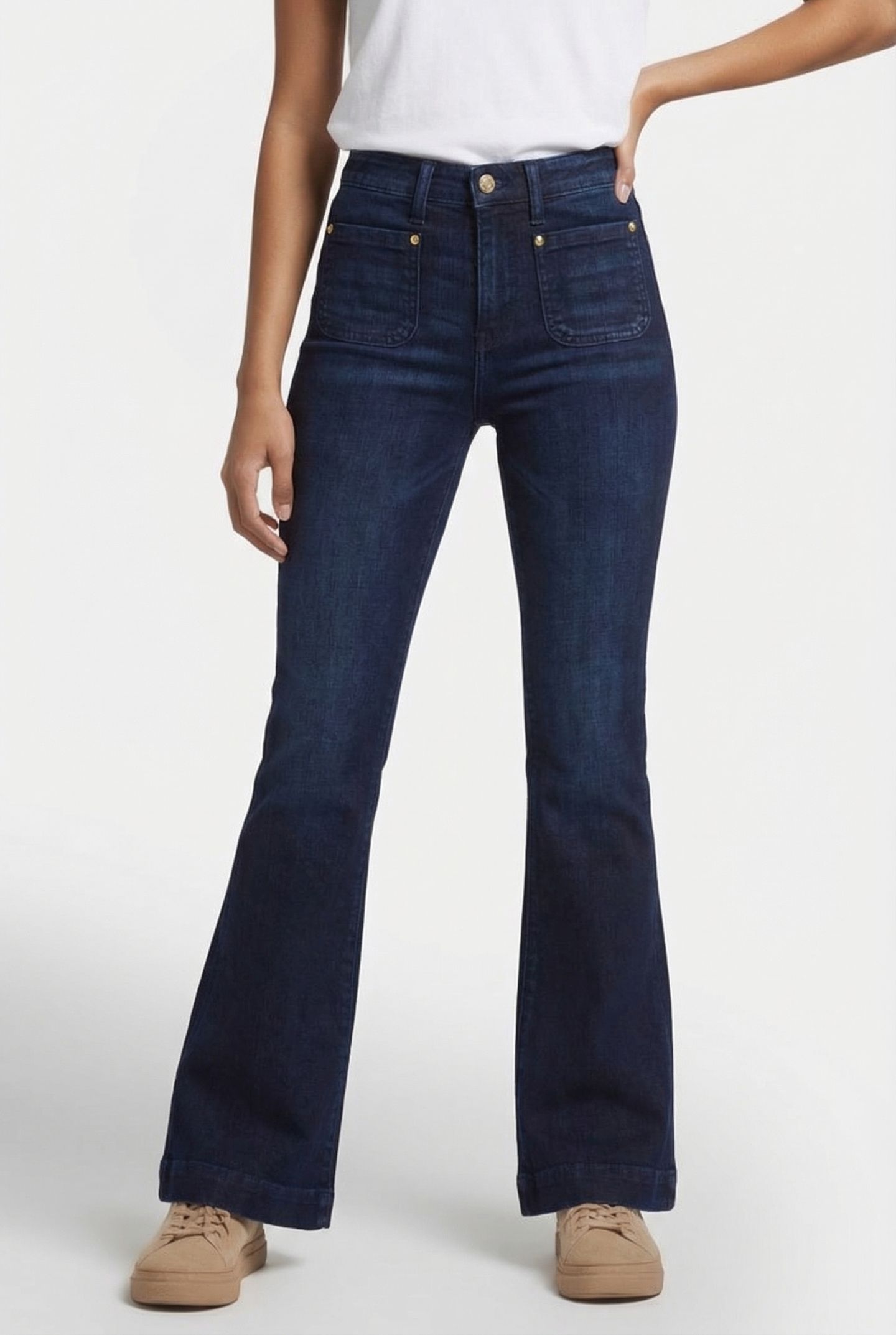 SUNRISE PATCHEDON POCKETS JEANS DARK BLUE STONE 1