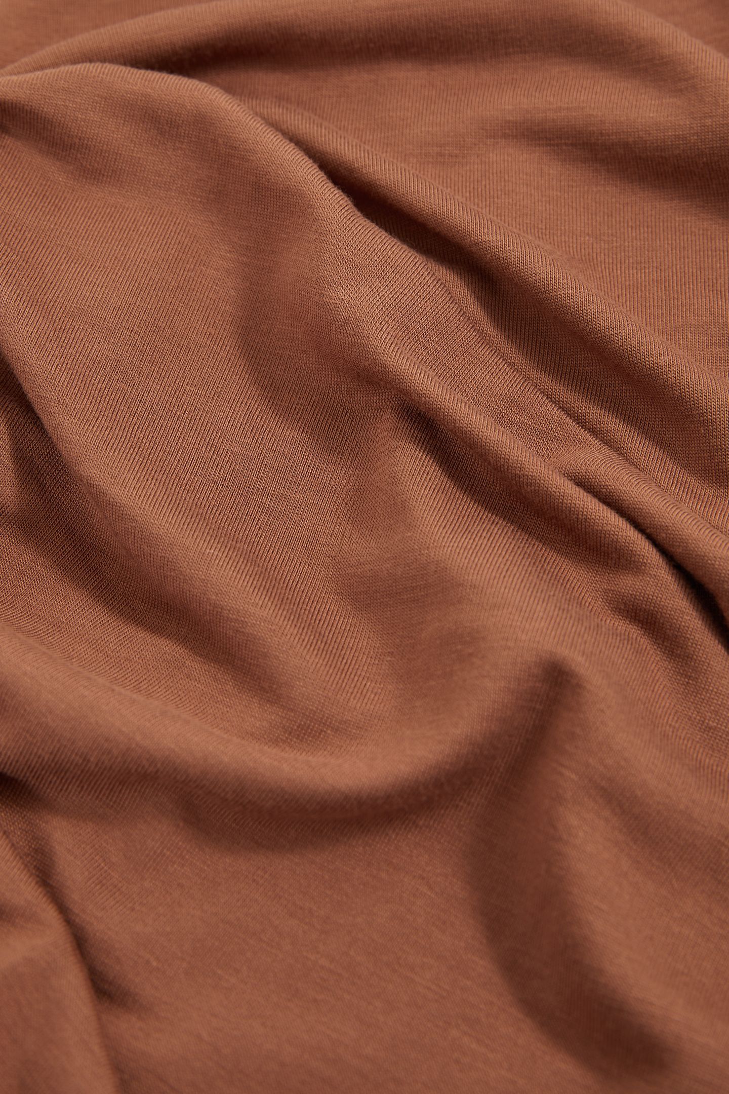SIDE RUCHED JERSEY MIDI DRESS BROWN 6
