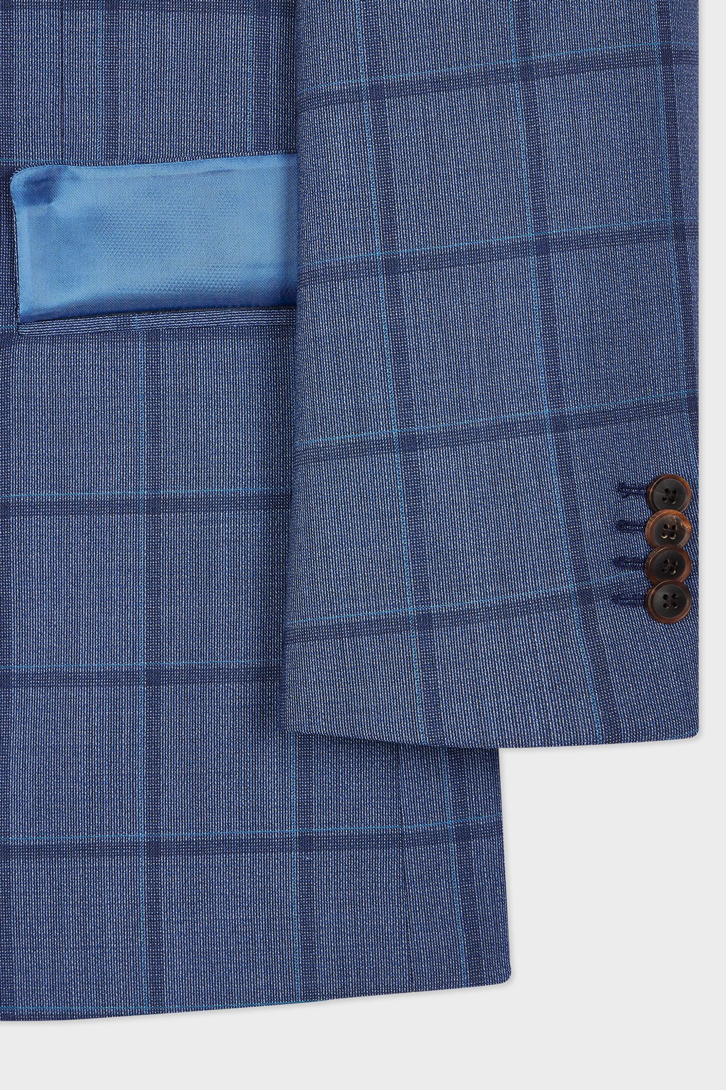 GENTS TAILORED FIT 2BTN JACKET PETROL BLUE 7