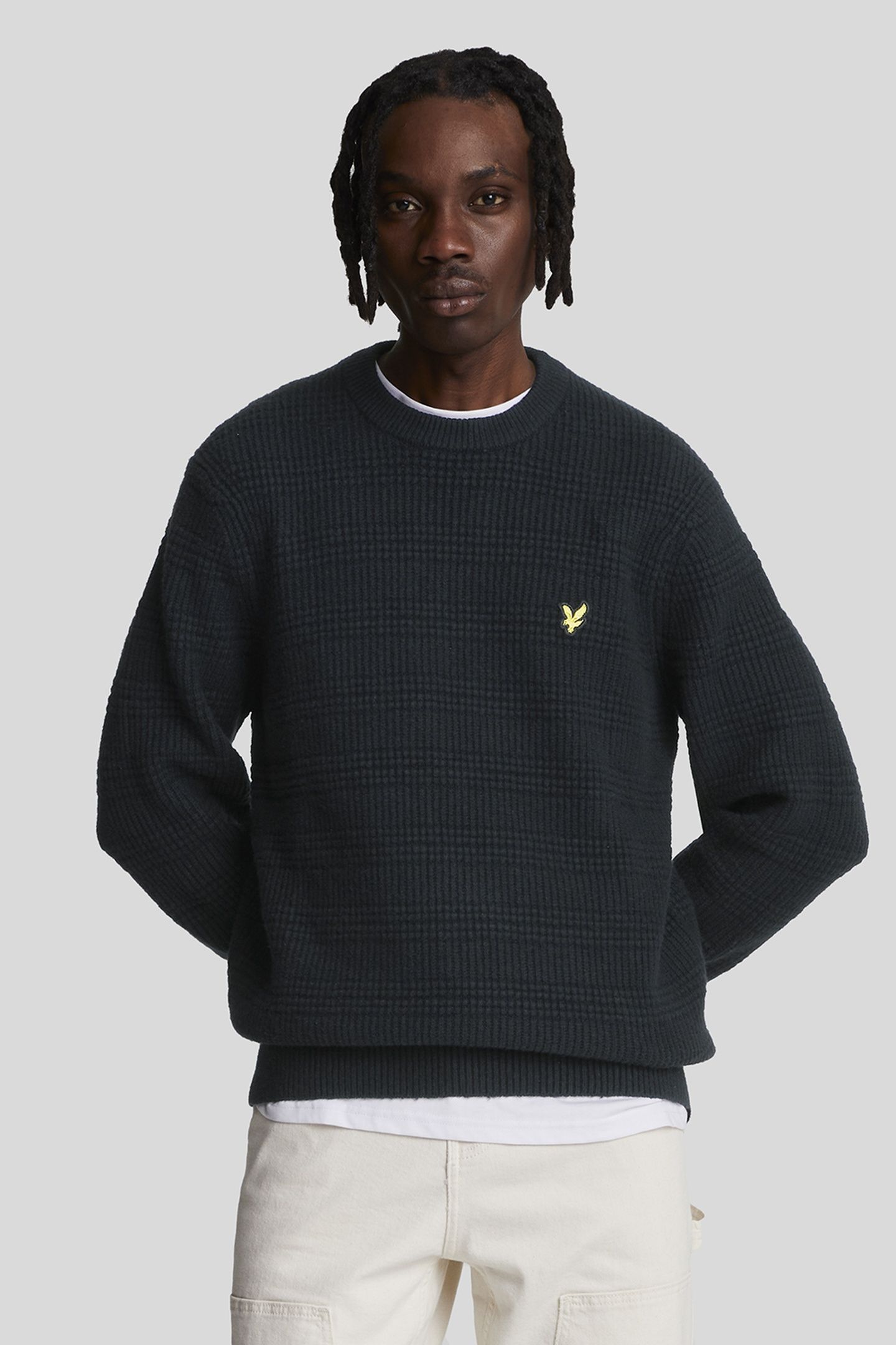 WAFFLE KNIT JUMPER JET BLACK 2