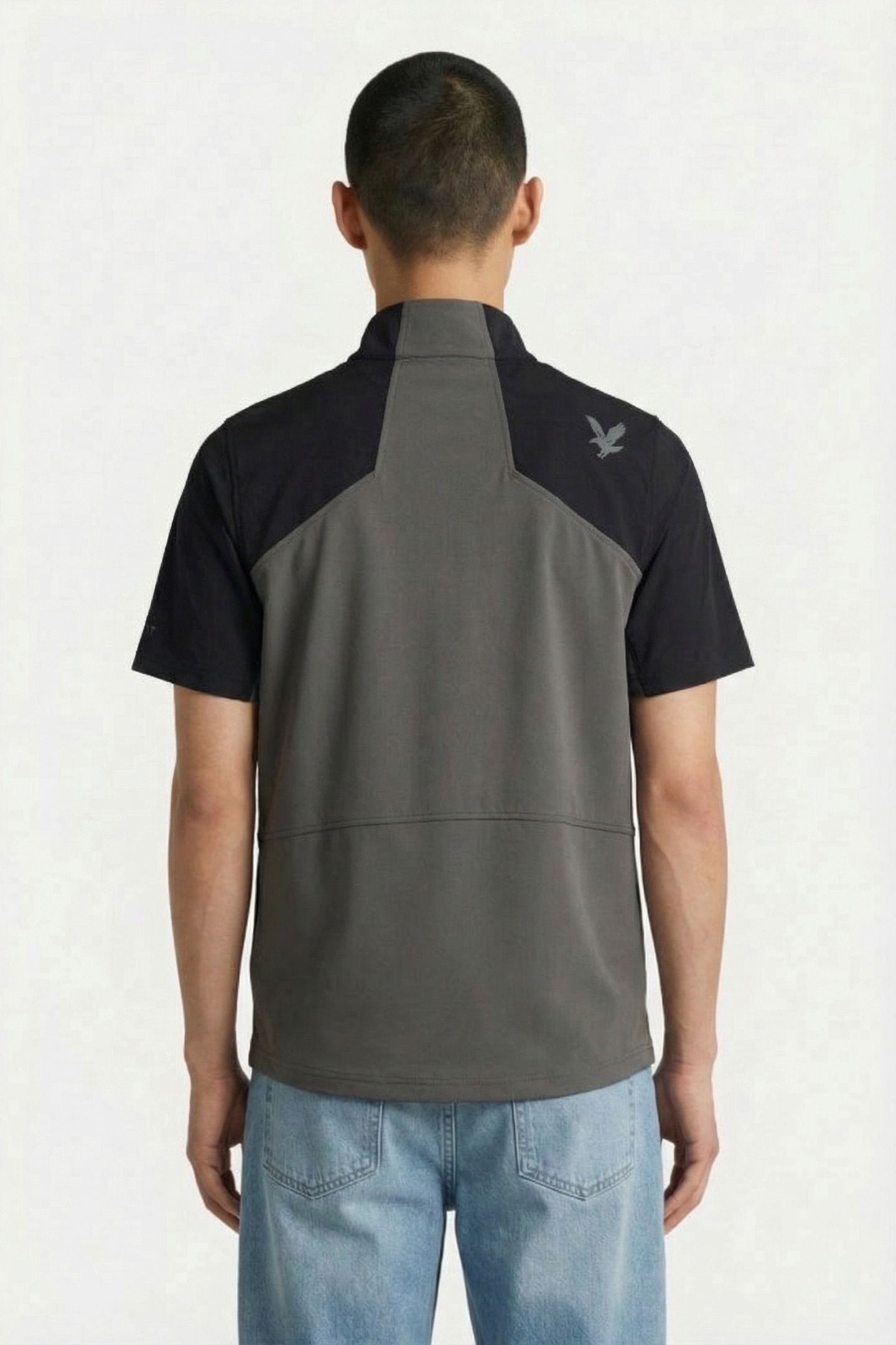 GOLF WINDJAMMER SHIRT JET BLACK/GRANITE 2