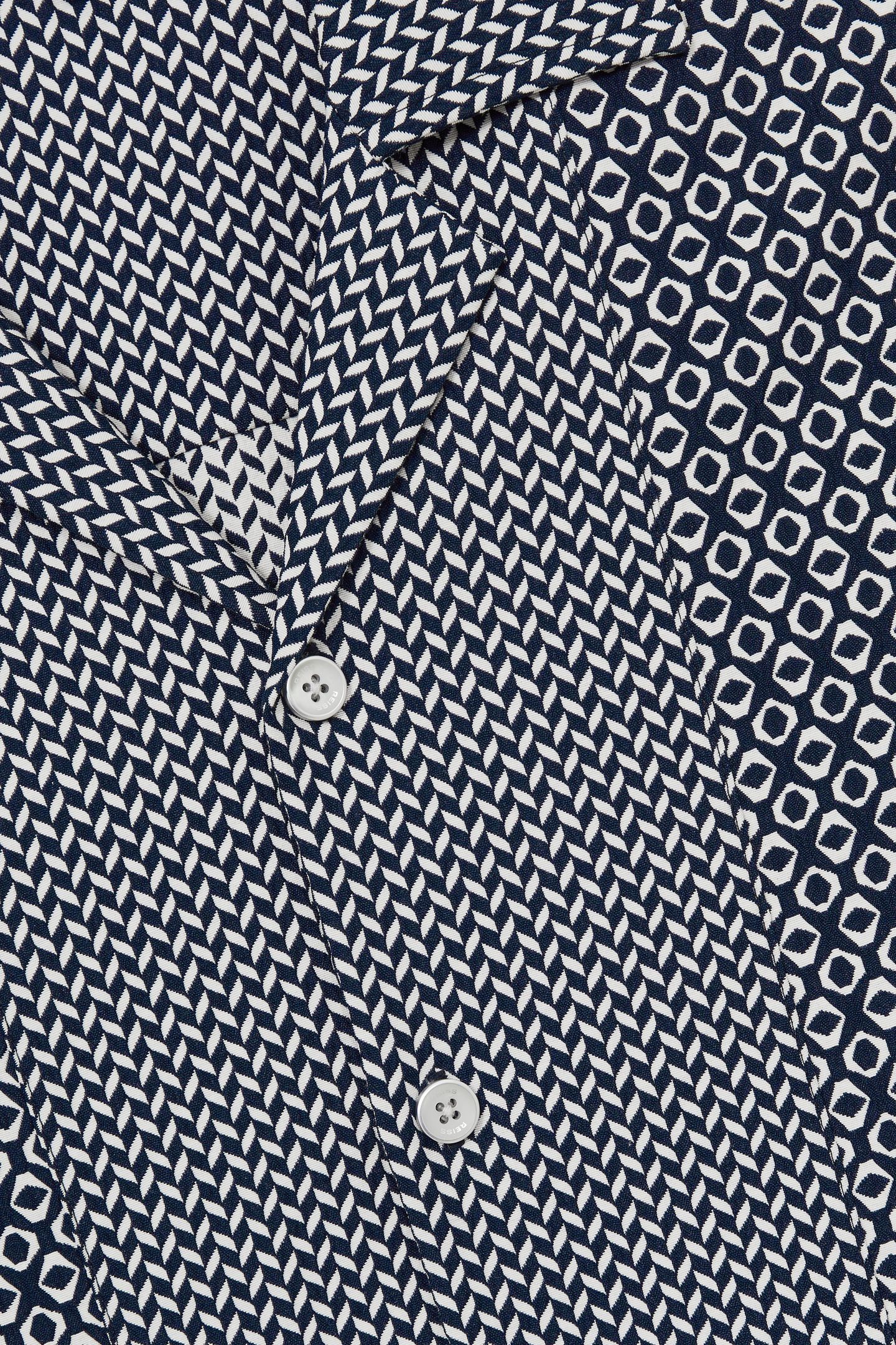 SS GEO JACQUARD COLOUR BLOCK CUBAN SHIRT NAVY/WHITE 6
