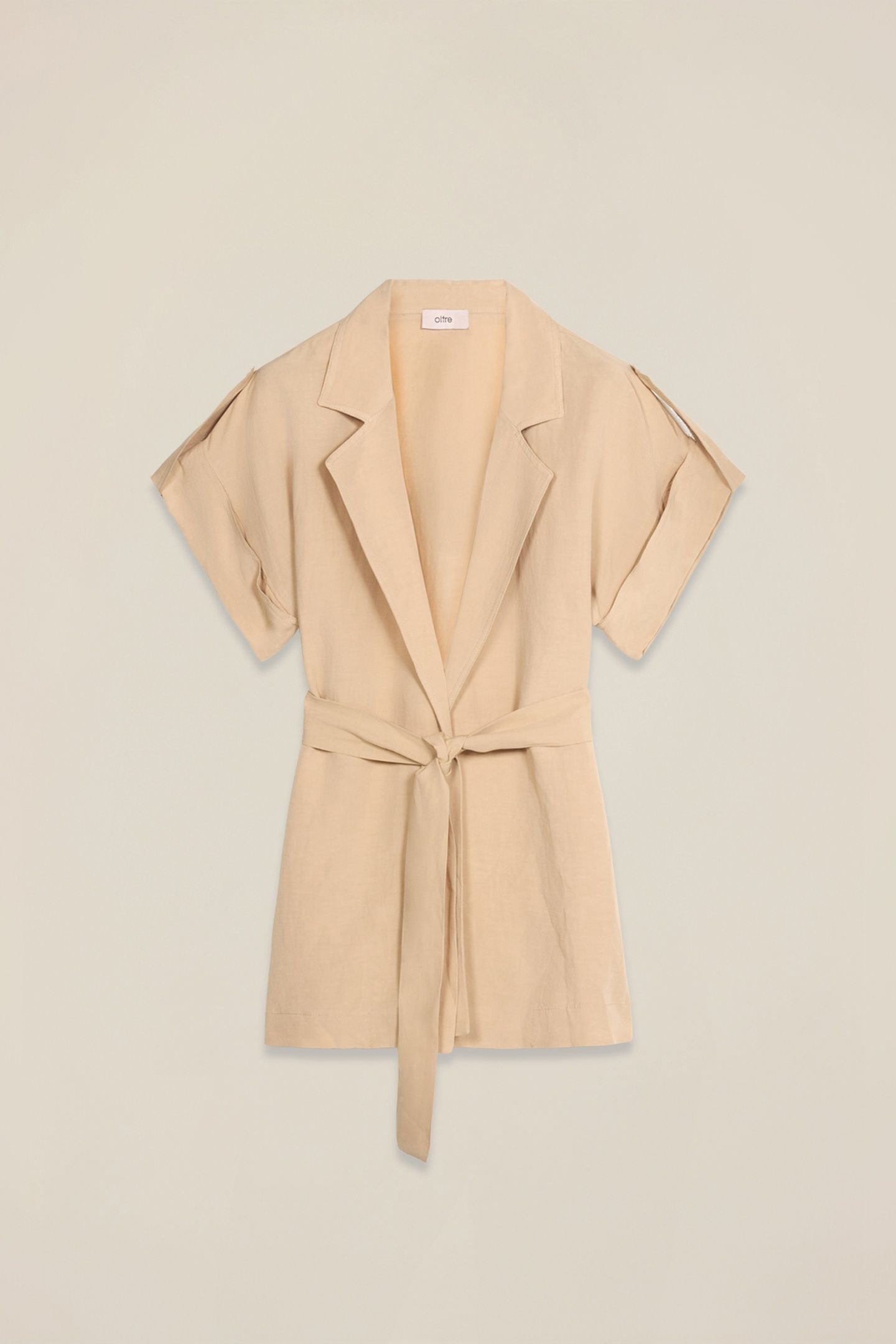 UNSTRUCTURED LINEN BLEND JACKET BEIGE 4