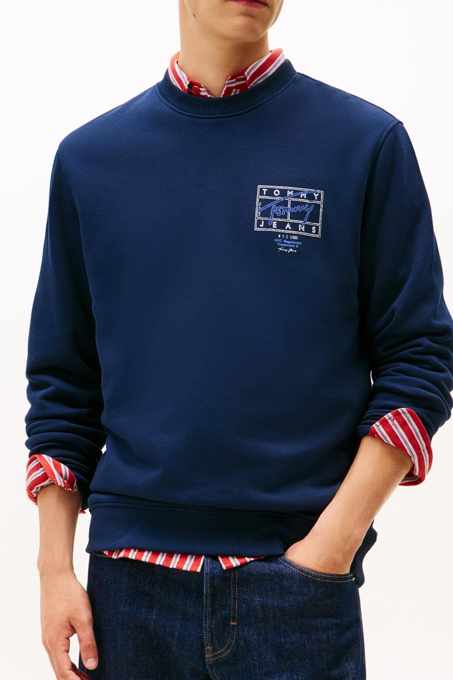 REGULAR ENTRY DNA PULLOVER SWEATSHIRT DARK NIGHT NAVY 1